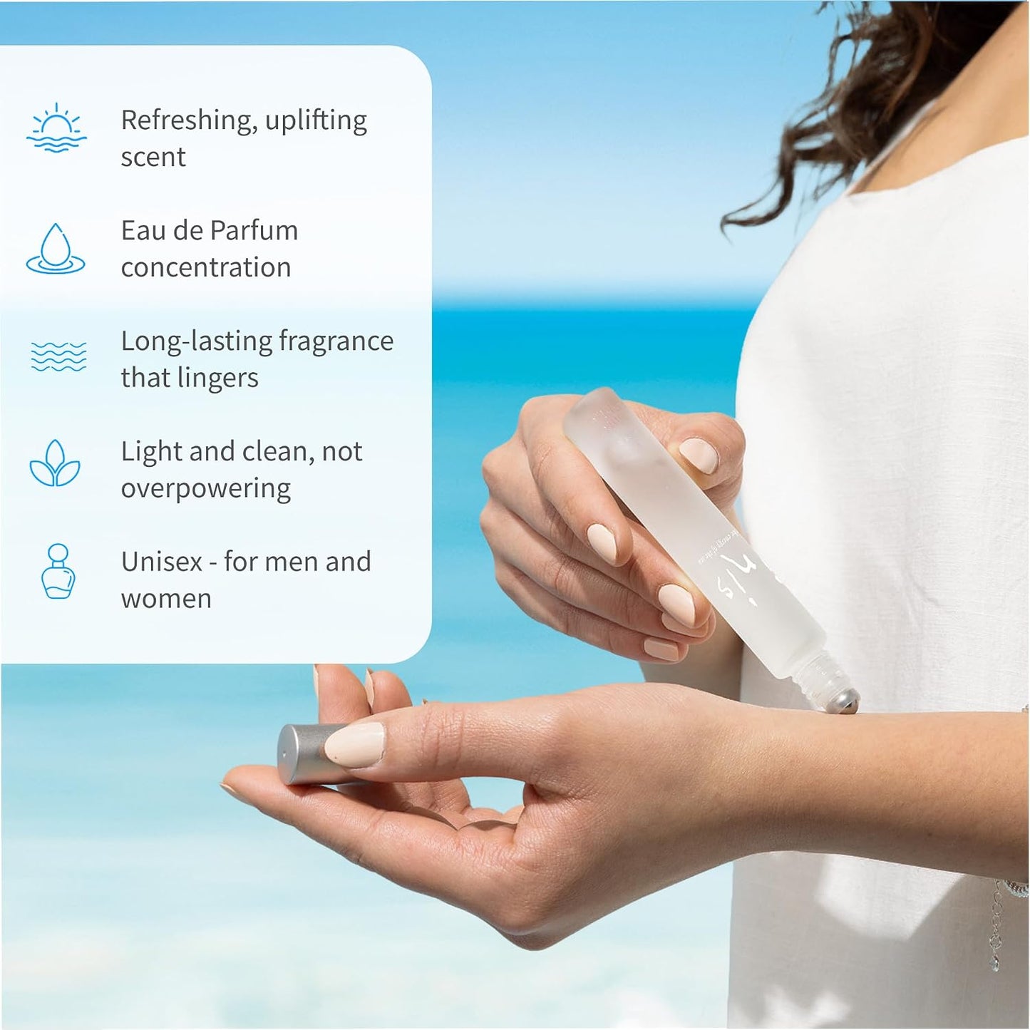 Hot Inis the Energy of the Sea - Roll On Perfume for Women and Men, 0.27 fl oz | Unisex Eau de Parfum in a Travel Sized Rollerball Bottle, Clean Ocean Fresh Aquatic Fragrance