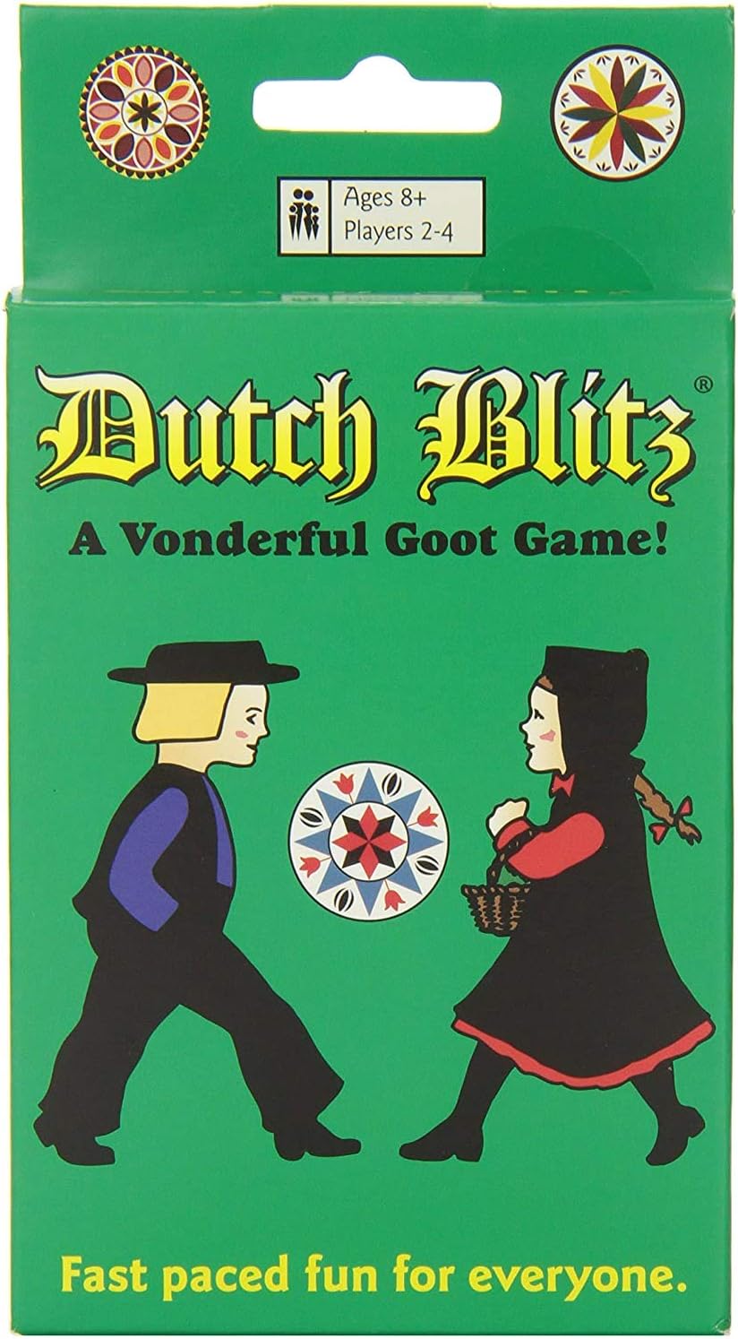 HotDutch Blitz Card Game - Original Fast Paced Family Game with 160 Cards | Exciting 2-4 player competition for ages 8+, includes 4 colorful decks, simple rules, and quick-to-learn strategy play