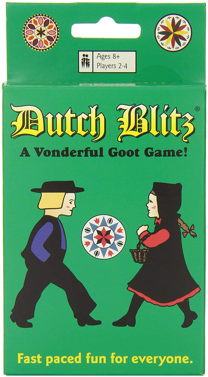 HotDutch Blitz Card Game - Original Fast Paced Family Game with 160 Cards | Exciting 2-4 player competition for ages 8+, includes 4 colorful decks, simple rules, and quick-to-learn strategy play