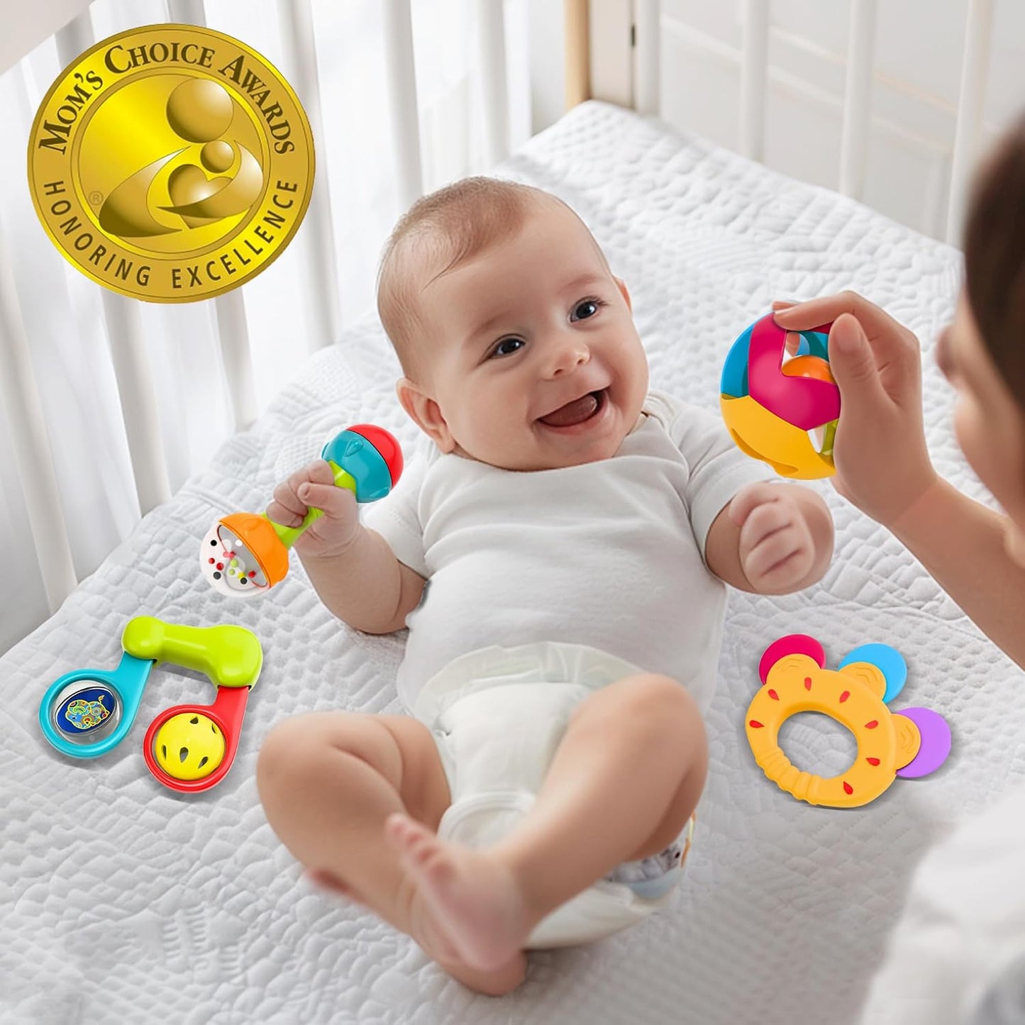 Hot iPlay, iLearn 10pcs Baby Rattles Toys Set, Infant Grab Shake Rattle, Easy Hold Sensory Teether, Babies Development Learning Music Toy, Newborn Shower Birthday Gift 1 2 3 4 5 6 7 9 10 12 Month Boy Girl