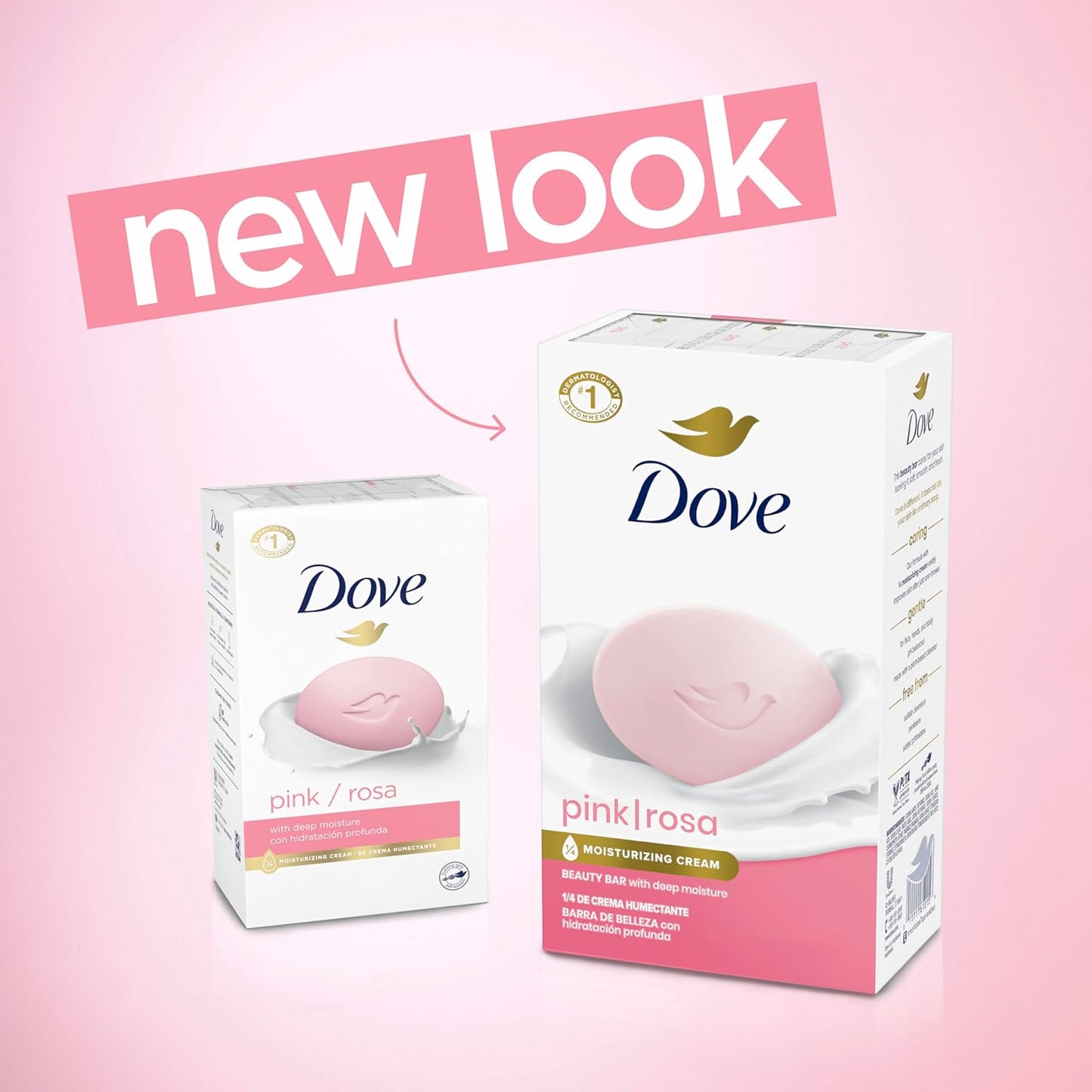 HotDove Beauty Bar Soap Pink Rosa, 6 Bars for Soft, Smooth Skin, Cleans & Moisturizes 3.75 oz