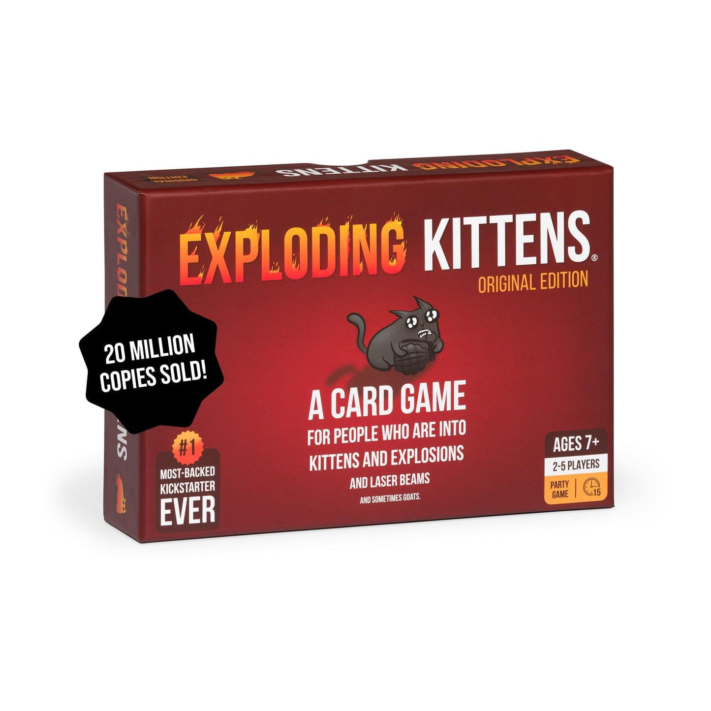 HotExploding Kittens Original Edition: 2-5 Players - Ages 7+ Family Card Game | Draw cards, betray your friends, and try not to explode! Great for family game nights, parties, travel, quick 15-minute play.