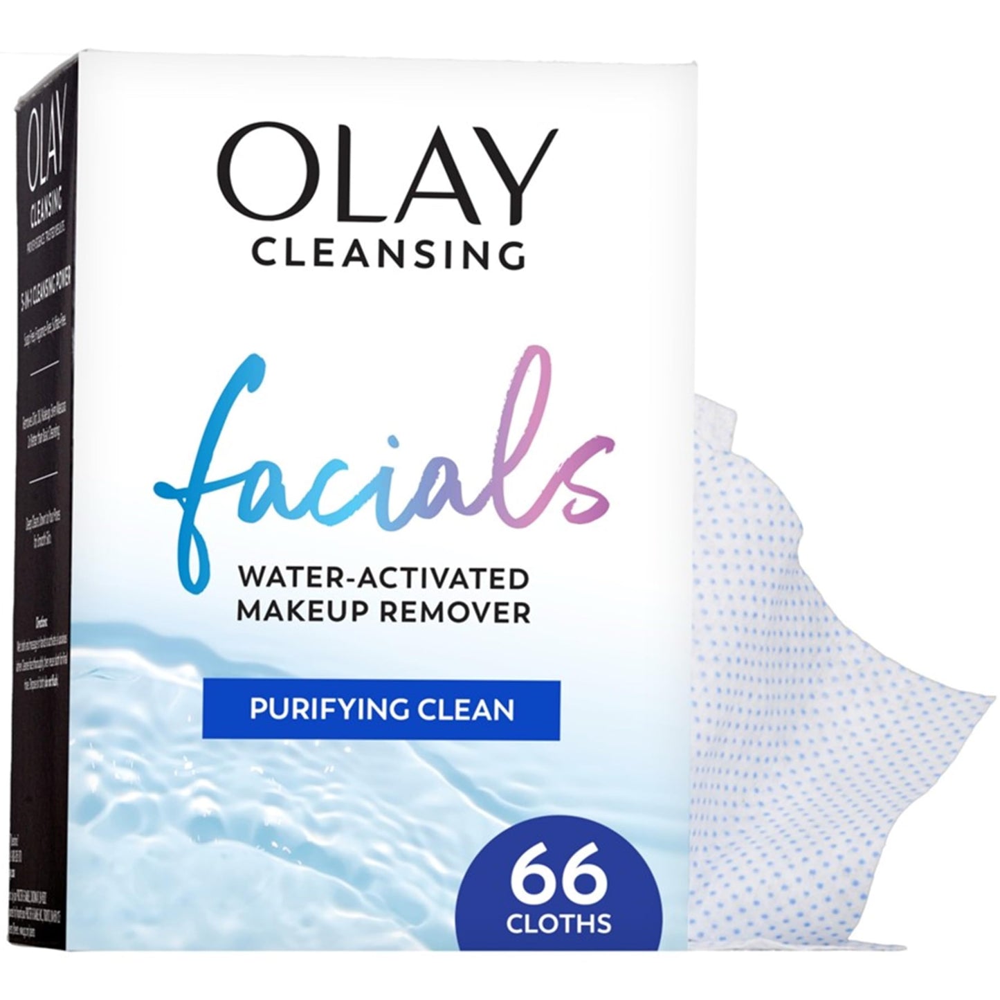 HotOlay Makeup Remover Wipes, Daily Facials Hydrating Face Cleanser for Normal to Dry Skin, Alcohol & Fragrance Free, Soft Face Wash Towels, Travel Essentials for Women, Convenient Dry Cloths, 66 ct