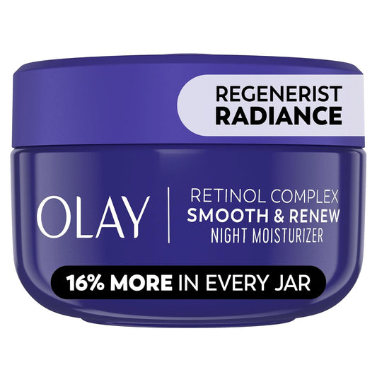 HotOlay Regenerist Radiance Retinol Face Moisturizer: Smooth & Renew Cream for Women - Fragrance-Free, Anti-Aging, Anti-Wrinkle, Tightening & Brightening - 2 Oz
