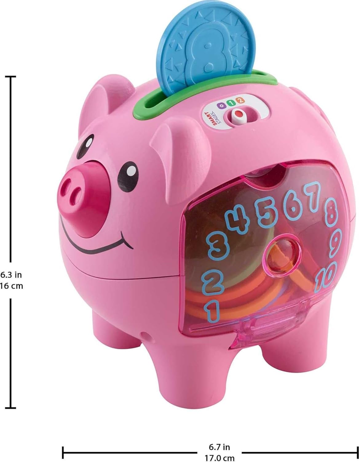 HotFisher-Price Baby & Toddler Toy Laugh & Learn Smart Stages Piggy Bank with Educational Songs & Phrases for Infants Ages 6+ Months (Amazon Exclusive)