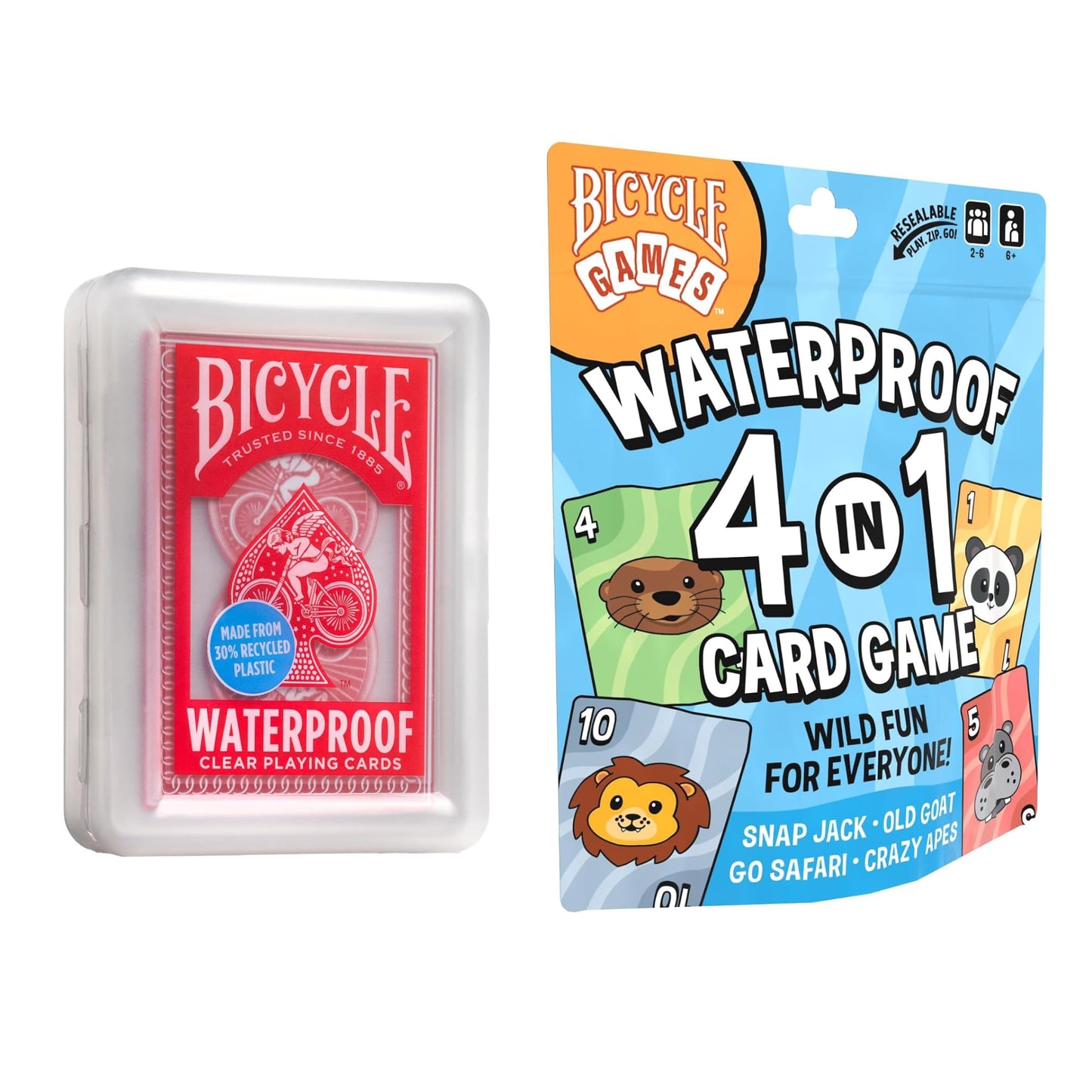 HotBicycle Waterproof Playing Cards Red Plastic Deck Pool Beach | 100% waterproof and washable, Modern Cupid Back design, Protective clamshell case included, Durable yet flexible