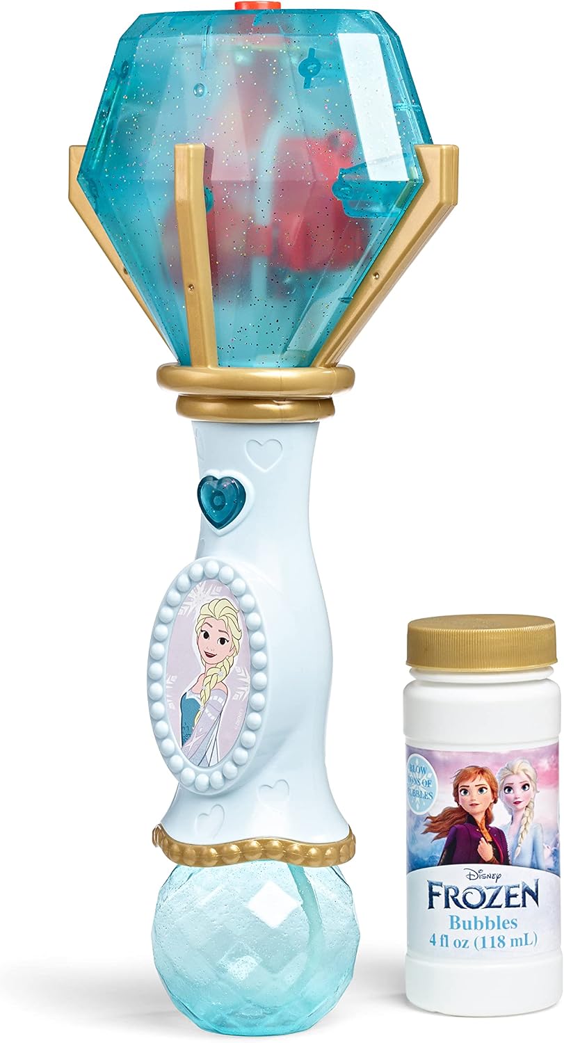 Hot Little Kids Disney Frozen Elsa Light and Sound Musical Bubble Wand, Includes Bubble Solution (20513)