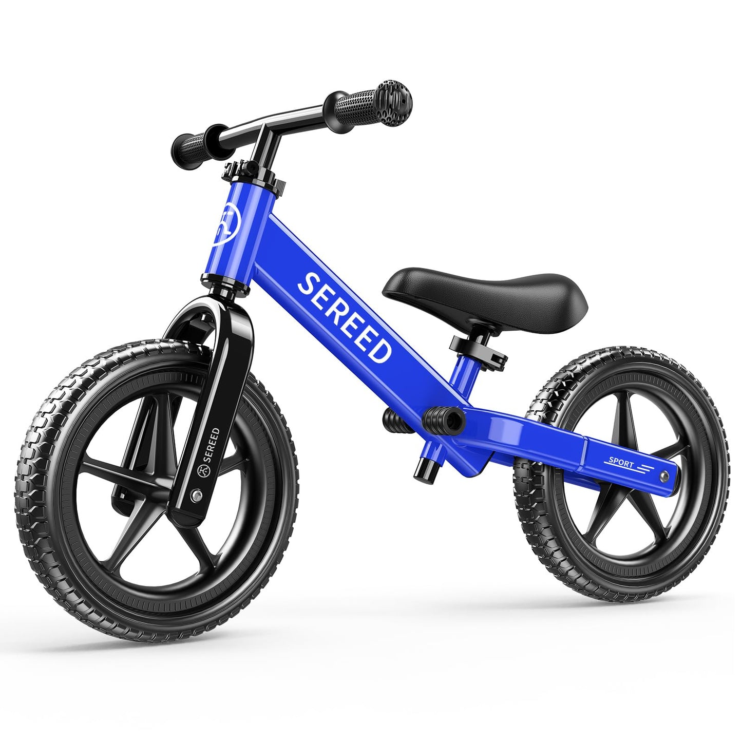 HotSEREED Toddler Balance Bike 2 Year Old, No Pedal Kids Toy Bike for 2-5 Years Old, Tool-Free Adjustment, Gift for 2-3 Boys Girls, Customize Plate with 3pcs Stickers (White)