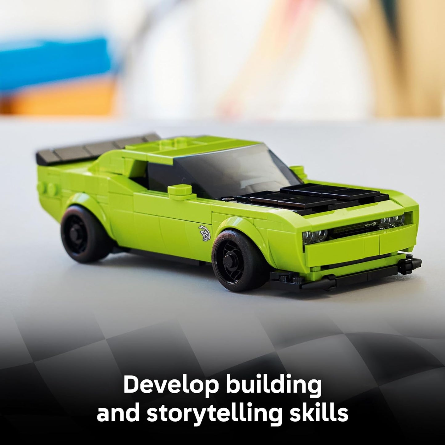 Hot LEGO Speed Champions Dodge Challenger SRT Hellcat Sports Car Toy - Building Set for Learning, Play and Display - Kids Toy for Boys and Girls, Ages 9+ - Birthday Gift Idea for Race Car Fans - 77237