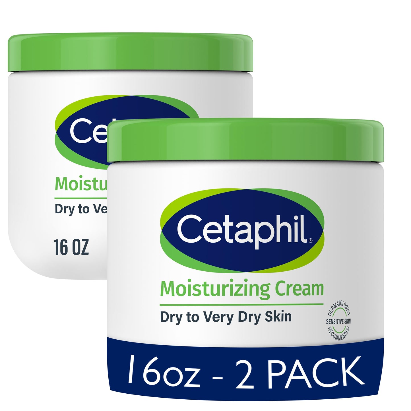 HotCetaphil Face & Body Moisturizer, Hydrating Moisturizing Cream for Dry to Very Dry, Sensitive Skin, NEW 16 oz 2 Pack, Fragrance Free, Non-Comedogenic, Non-Greasy | Fragrance-Free, Non-Comedogenic, Non-Greasy, Hydrating Cream, Very Dry Sensitive Skin, D