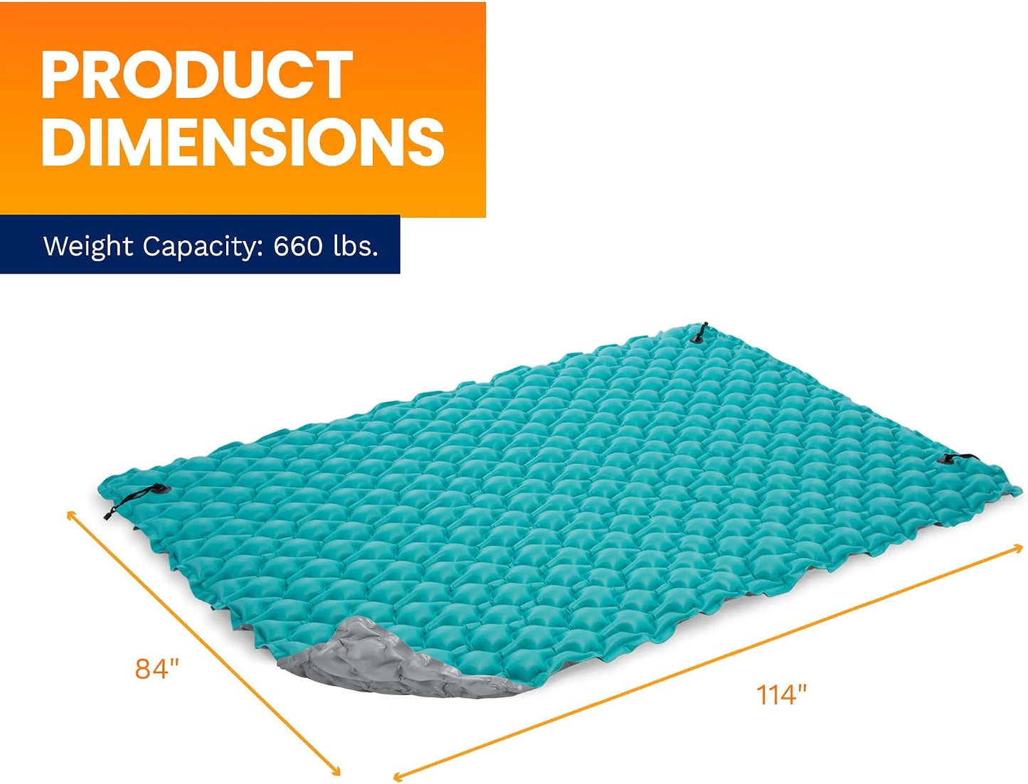 Hot Intex 56841EP Giant Inflatable Floating Water Mat Relaxing Platform Pad for Pools and Lakes with 4 Connect 'n Float Connectors, Teal