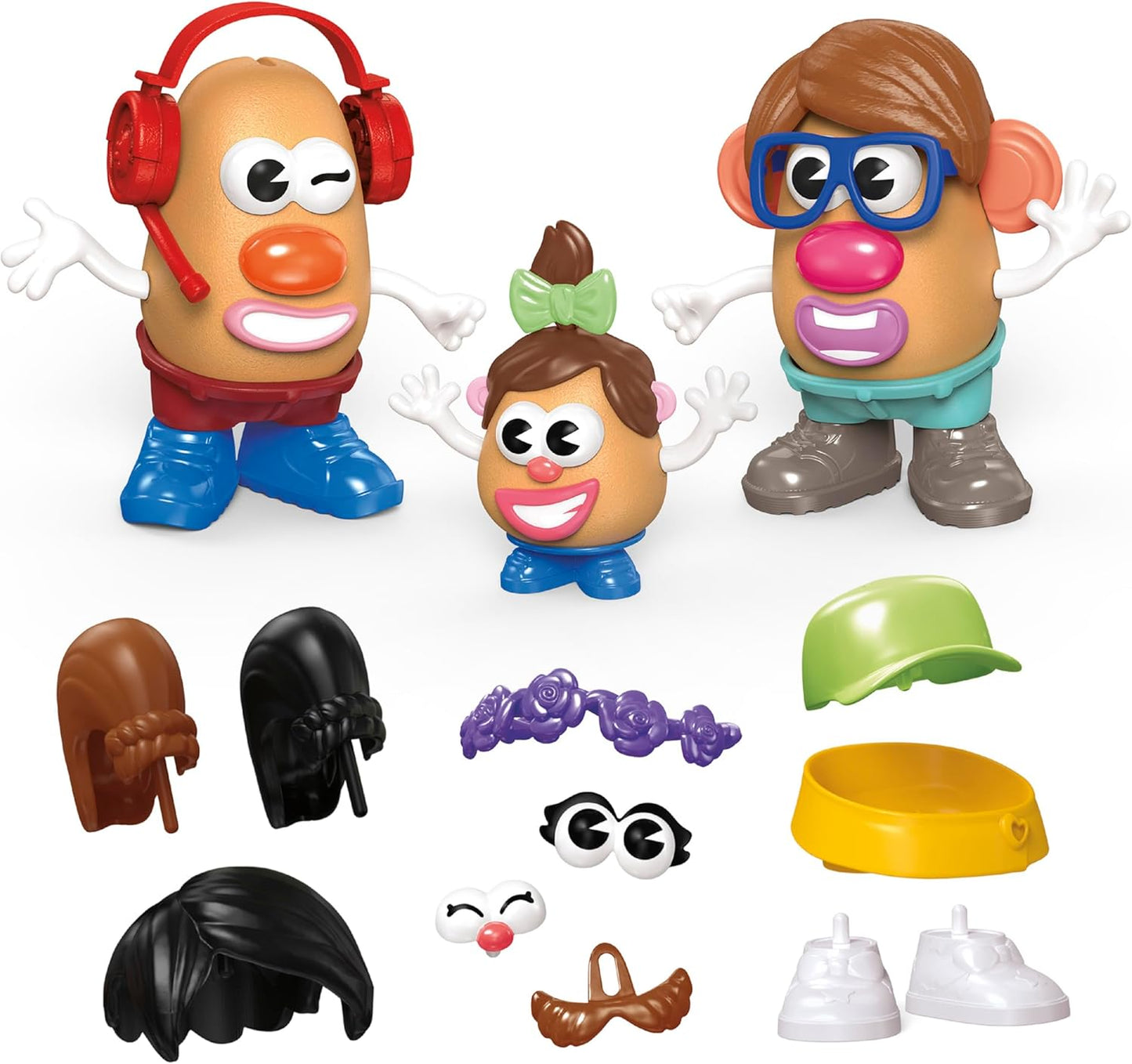 HotPotato Head Create Your Family Set with 44 Parts and Pieces, Creative Toddler and Preschool Toys for 2 Year Old Girls and Boys and Up (Amazon Exclusive)