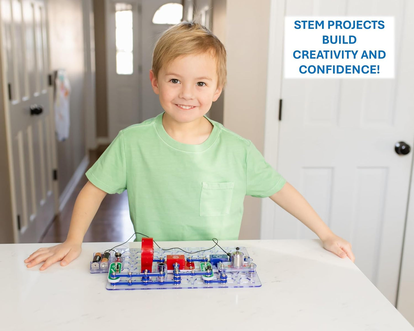 Hot Snap Circuits Jr. SC-100 Electronics Exploration Kit, Over 100 Projects, Full Color Project Manual, 28 Parts, STEM Educational Toy for Kids 8 +
