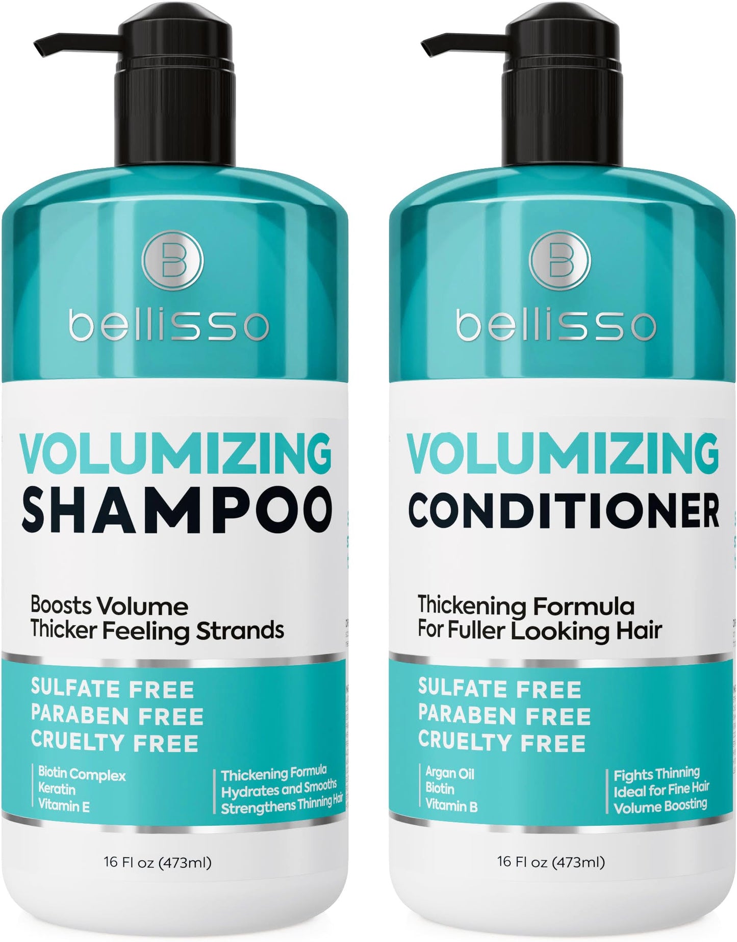 HotBiotin Shampoo and Conditioner Set - Sulfate and Paraben Free Treatment for Men and Women - Hair Thickening Volumizing Products to Help Boost Thinning Hair with Added Keratin