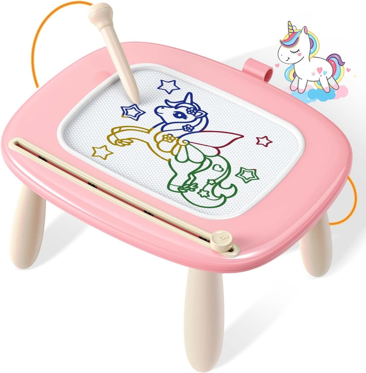 HotSeimome Magnetic Drawing Board, Toddler Girl Toys for 1-3 Year Old, Doodle Board Learning and Educational Kids Toys for 1 2 3 Year Old Baby Birthday GIF- Pink