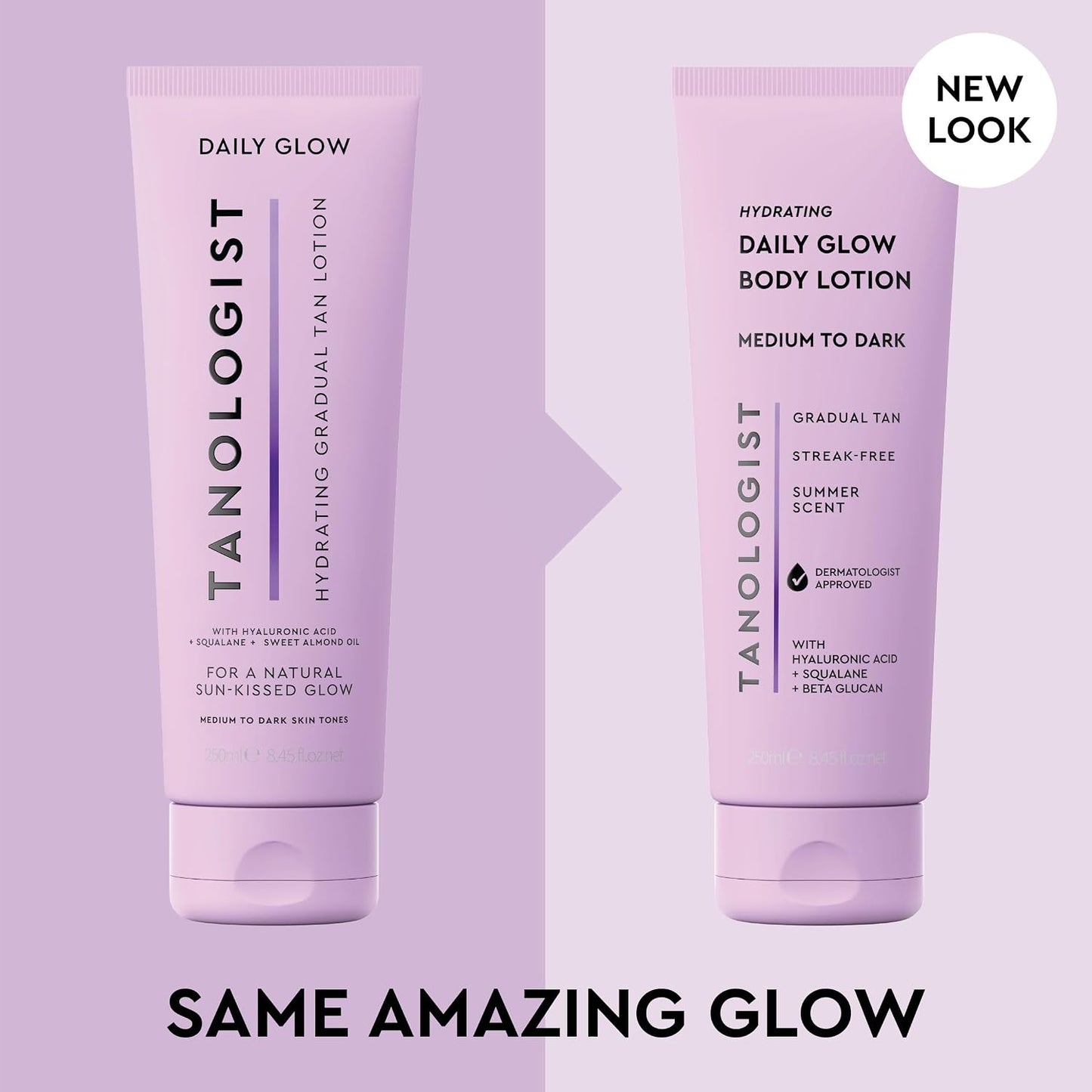 HotTanologist Hydrating Daily Glow Body Lotion, Medium/Dark, Gradual Tanning Lotion, No Fake Tan Smell, Streak-Free & Natural-Looking Self Tanner, Vegan, 8.45 fl. oz/250 ml Tube