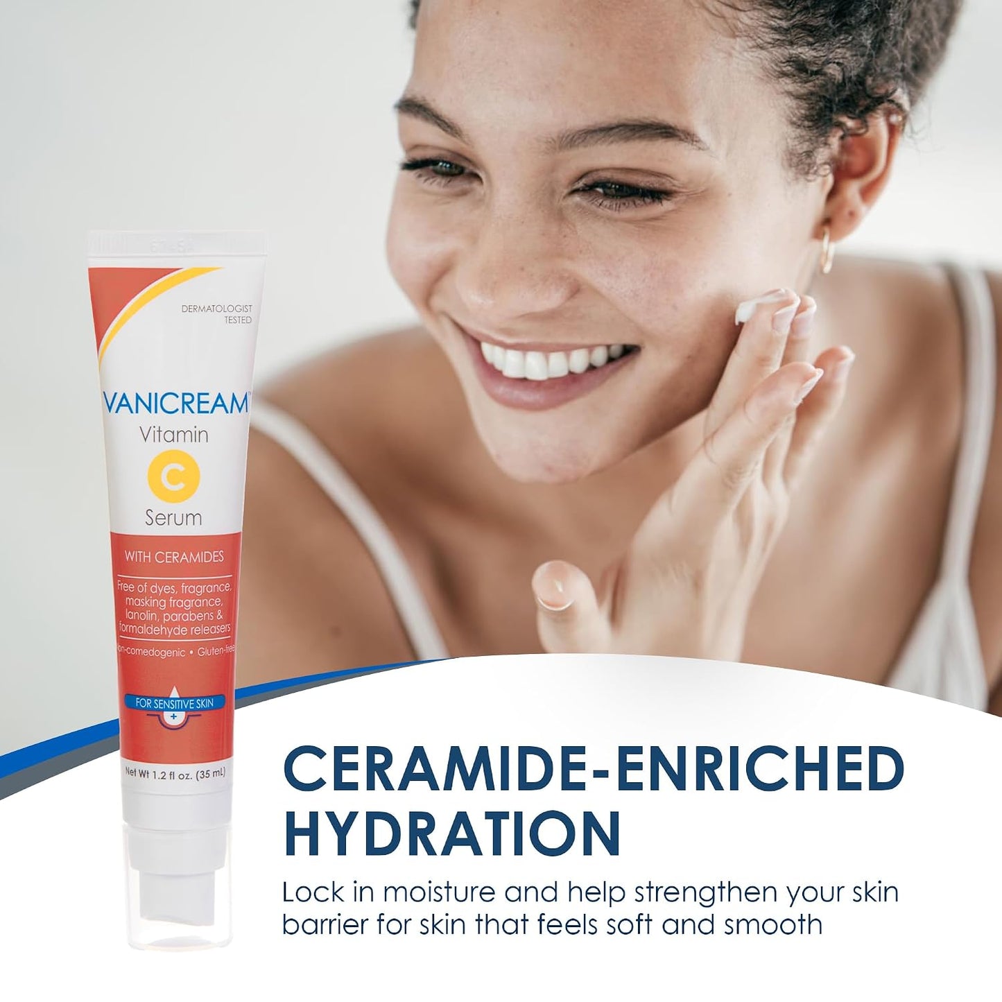 HotVanicream Vitamin C Serum, 1.2 Fl Oz, Formulated without Common Irritants for Sensitive Skin, Milky and Lightweight, Boosts Glow, Dermatologist-Tested