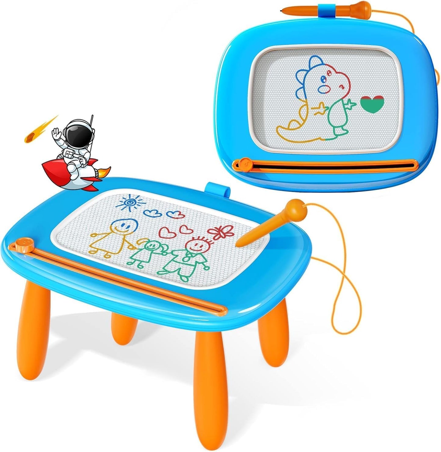 HotKikidex Magnetic Drawing Board, Toddler Girl Toys for 1-3 Year Old, Doodle Board Pad Learning and Educational Toys for 1 2 3 Year Old Baby Kids Birthday Gift (Light Blue)