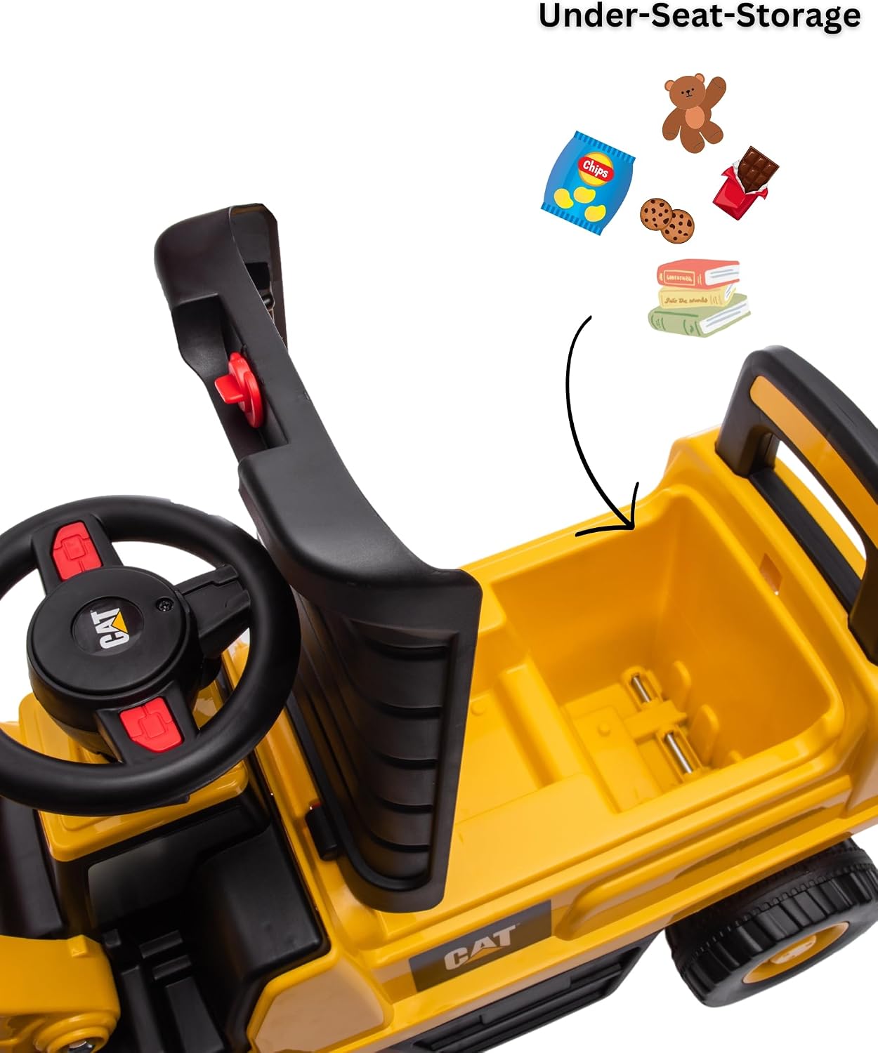 Hot Best Ride On Cars CAT Excavator Push Car – Licensed Caterpillar Ride-On Digger Toy for Kids with Rotating Bucket & Under-Seat Storage – Construction Vehicle for Toddlers
