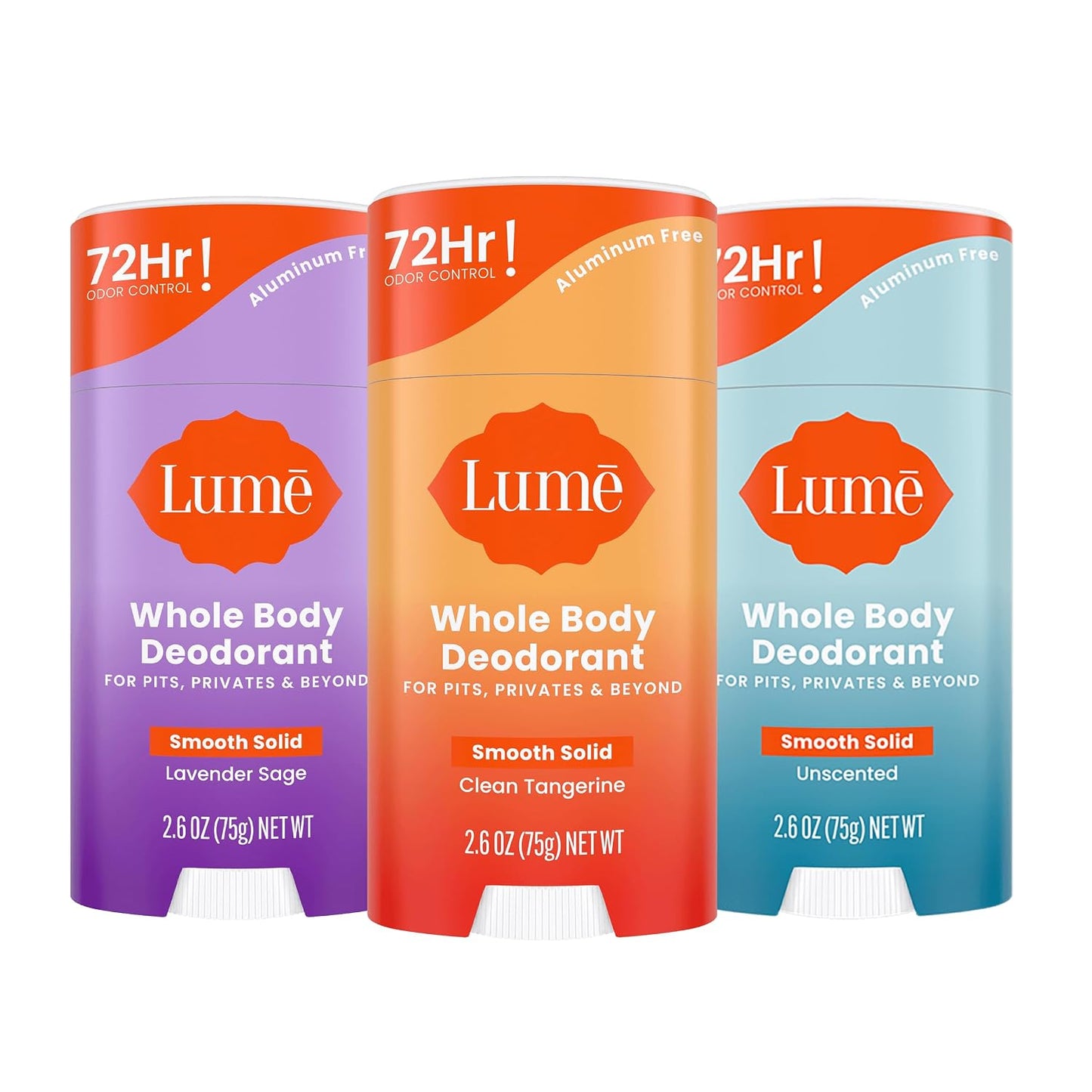 HotLume Whole Body Deodorant - Smooth Solid Stick - 72 Hour Odor Control - Aluminum Free, Baking Soda Free and Skin Safe - 2.6 Ounce (Pack of 2) (Soft Powder)