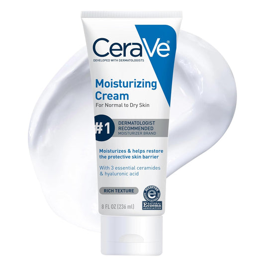 HotCeraVe Moisturizing Cream, Face Body Moisturizer, Normal to Dry Skin, 8 Fl Oz