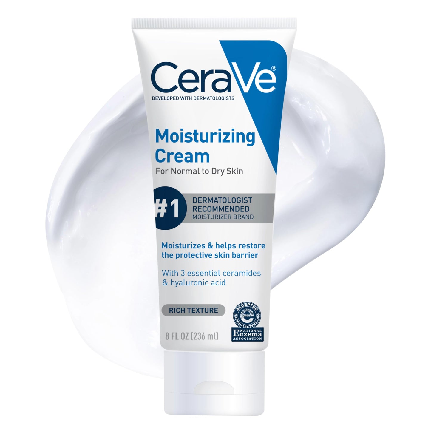 HotCeraVe Moisturizing Cream, Face Body Moisturizer, Normal to Dry Skin, 8 Fl Oz