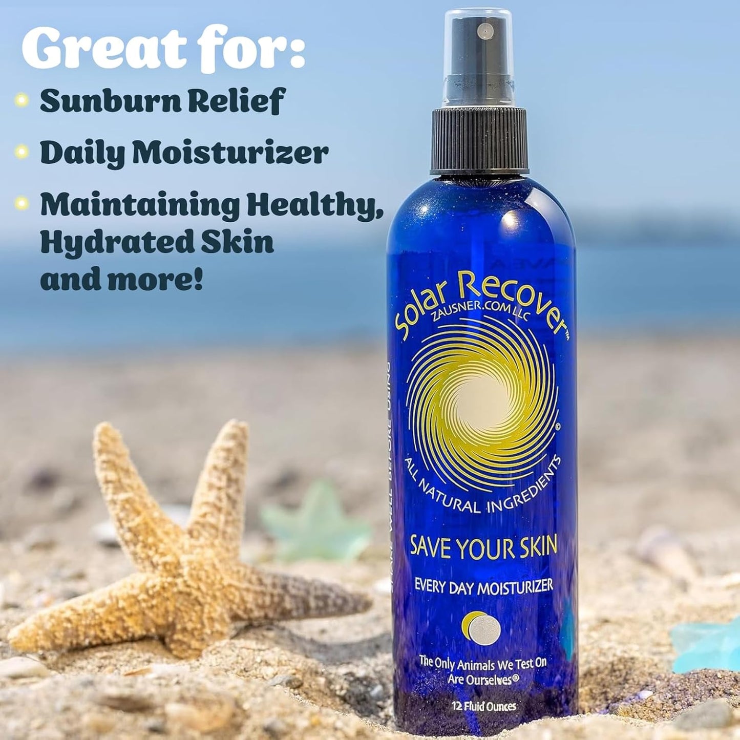 HotSolar Recover After Sun Moisturizing Spray (12 Ounce) - Hydrating Facial and Body Mist - 2460 Sprays of Sunburn Relief With Vitamin E and Calendula - Lotion Delivered in Water - Made in the USA