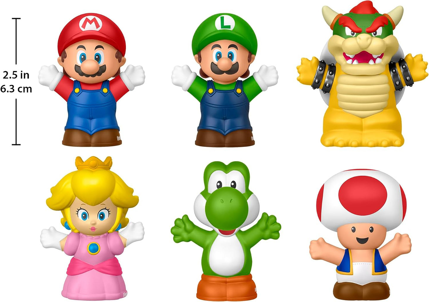 Hot Fisher-Price Little People My Mario 6-Piece Character Figure Set | Pretend Play with Mario, Luigi, Princess Peach, Toad, Yoshi and Bowser figures, Toddlers & Kids Ages 18+ Months