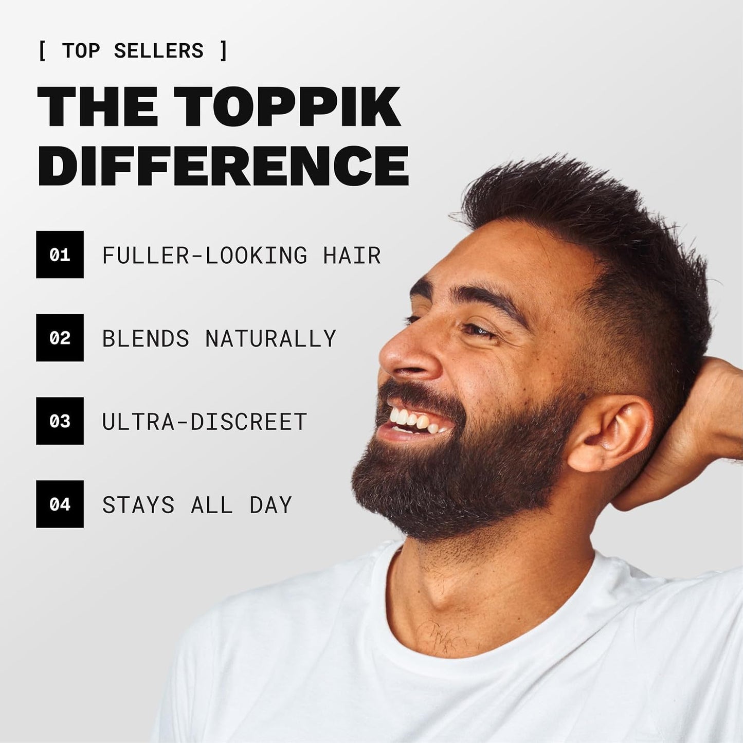 HotToppik Hair Building Fibers, Fill In Fine or Thinning Hair Instantly Thicker, Fuller Looking Hair 9 Shades,4 size options