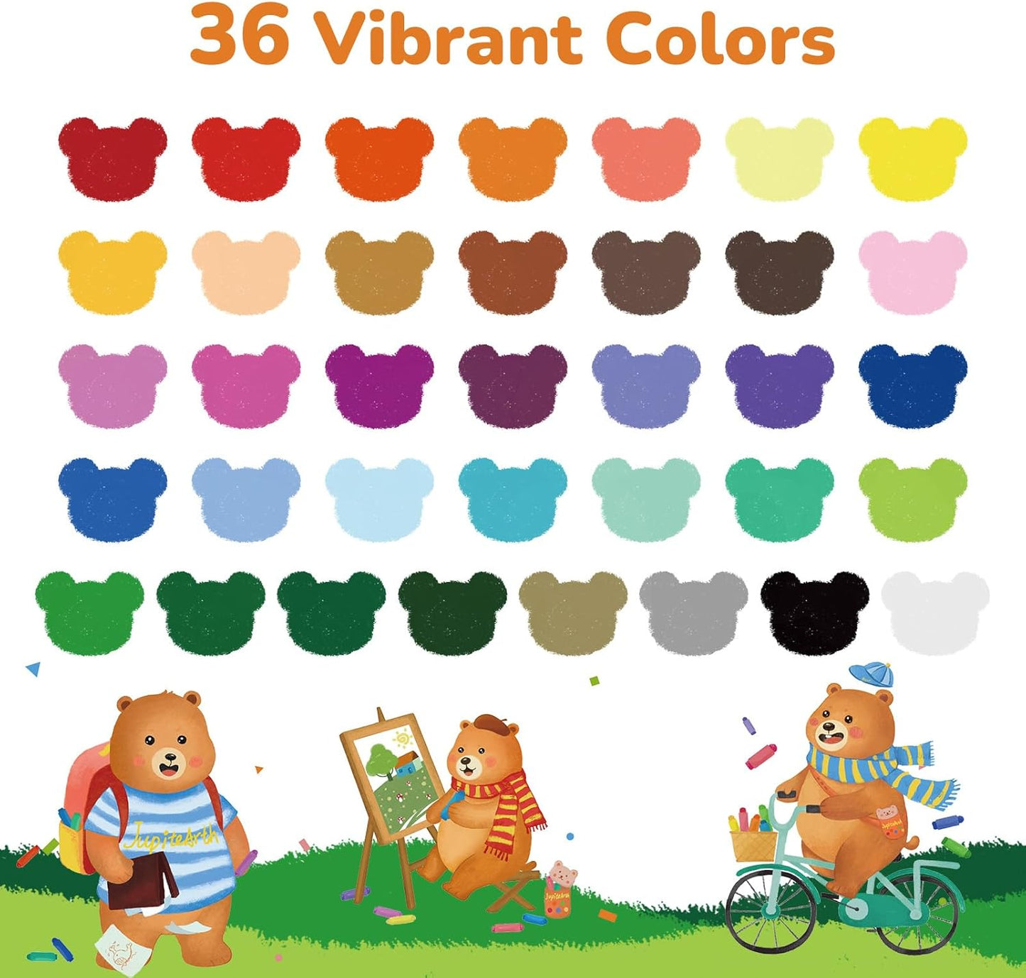 Hot JUPITEARTH 36 Color Twist Crayons for Toddlers 1-3 and Kids 4-8, Non-Toxic Washable Crayons 2-4, Ultra-Silky Easy-Grip Art Supplies, Ideal Coloring Gift for Boys and Girls