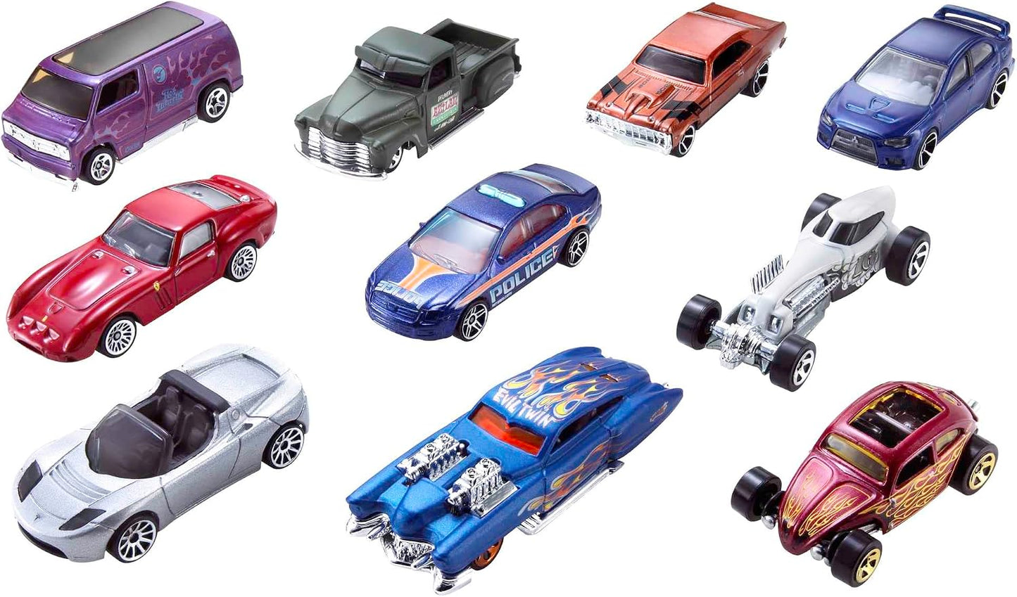 HotHot Wheels 10-Pack (Styles May Vary) | Multipack of 10 of Toy Trucks & Cars in 1:64 Scale, Instant Collection for Kids and Collectors (Amazon Exclusive)