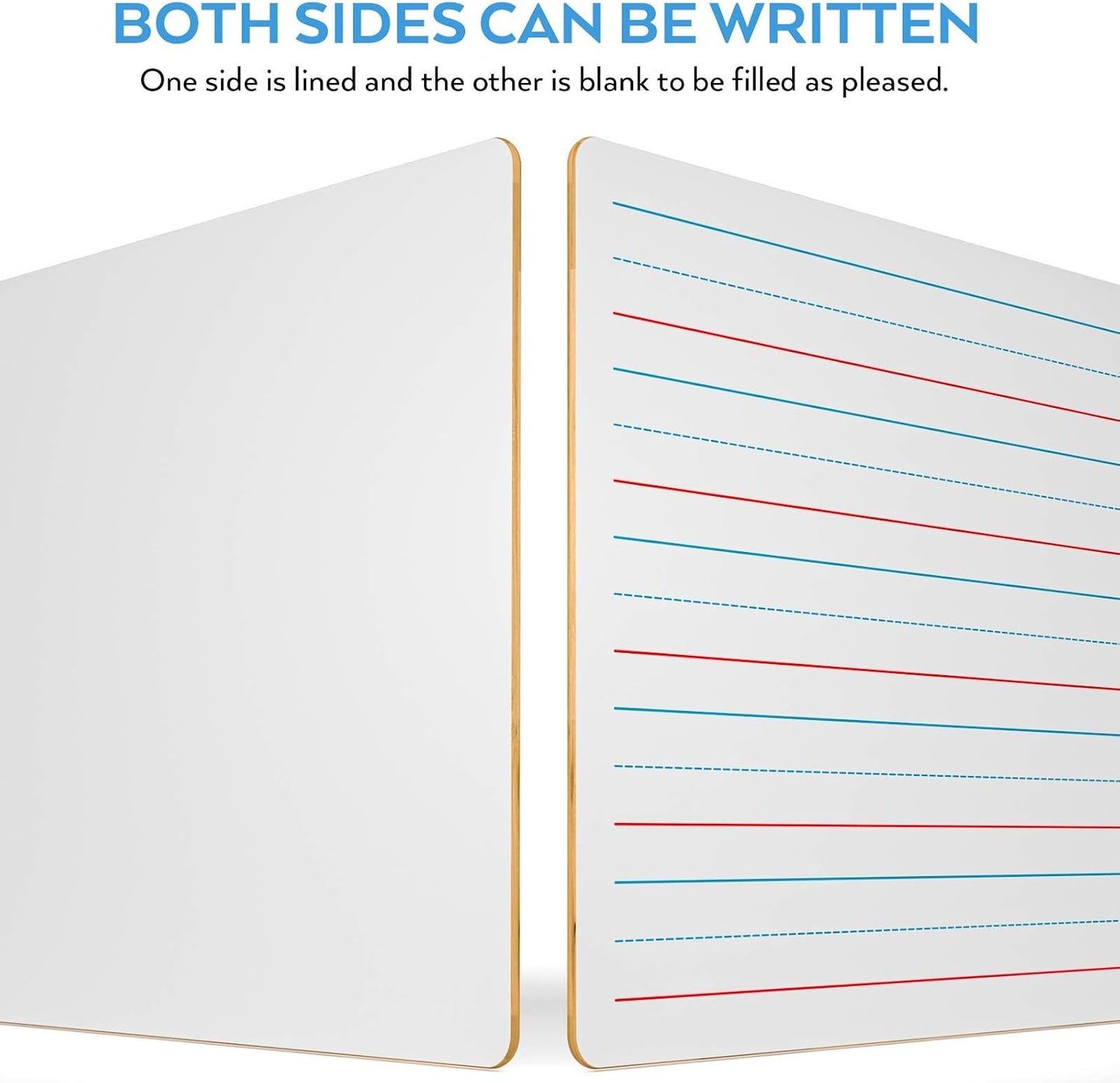 Hot Nicpro Dry Erase Lap Board 9 x 12 inches 2 Pack Ruled Kid Double Sided Blank & Lined Small Lapboard with 8 Pens, 2 Eraser, Learning Mini Whiteboard Portable for Student and Classroom Use