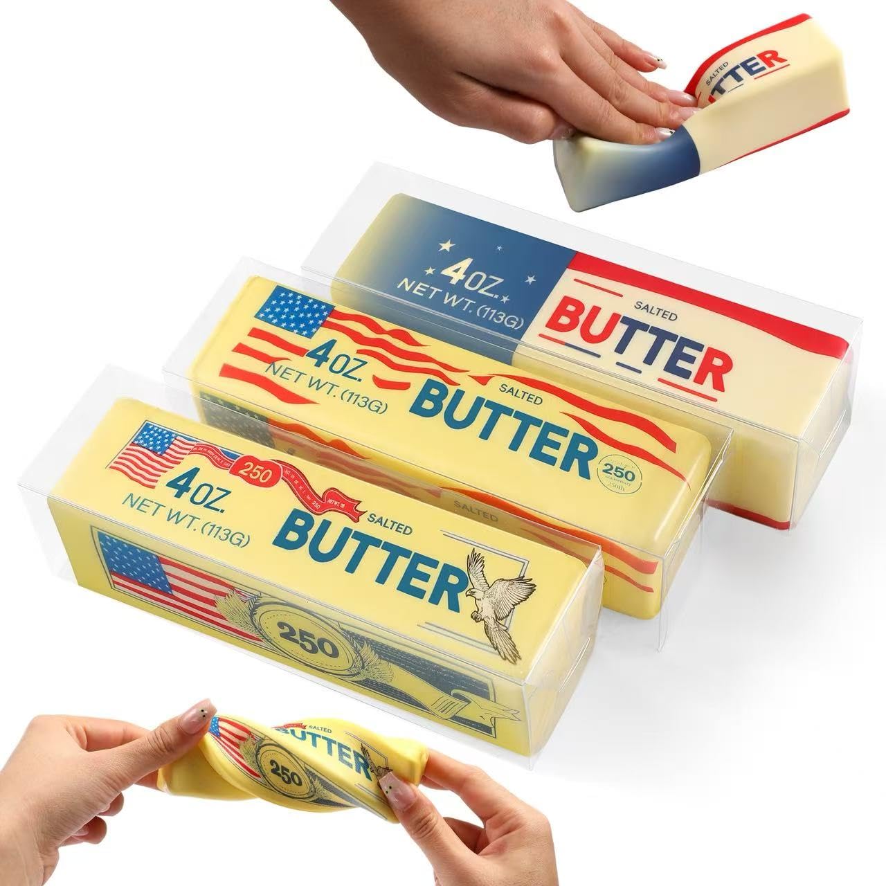 HotBig Butter Squishy,Giant Squishies Butter 14 OZ,Jumbo Slow Rising Squeeze Toys,Large Soft PU Foam Fidget Toy for Anxiety & Sensory Stress Relief 8.7*1.8*1.8 Inch (Big-Yllow Butter 1Pack)