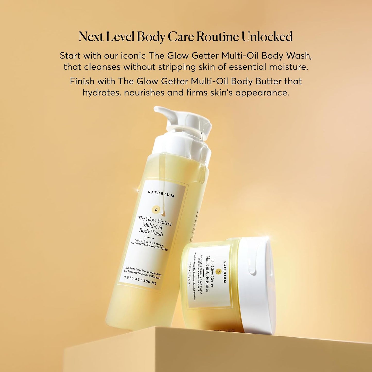 HotNaturium The Glow Getter Whipped Multi-Oil Body Butter, Firming Cream & Body Moisturizer with Shea Butter, 7.7 fl oz
