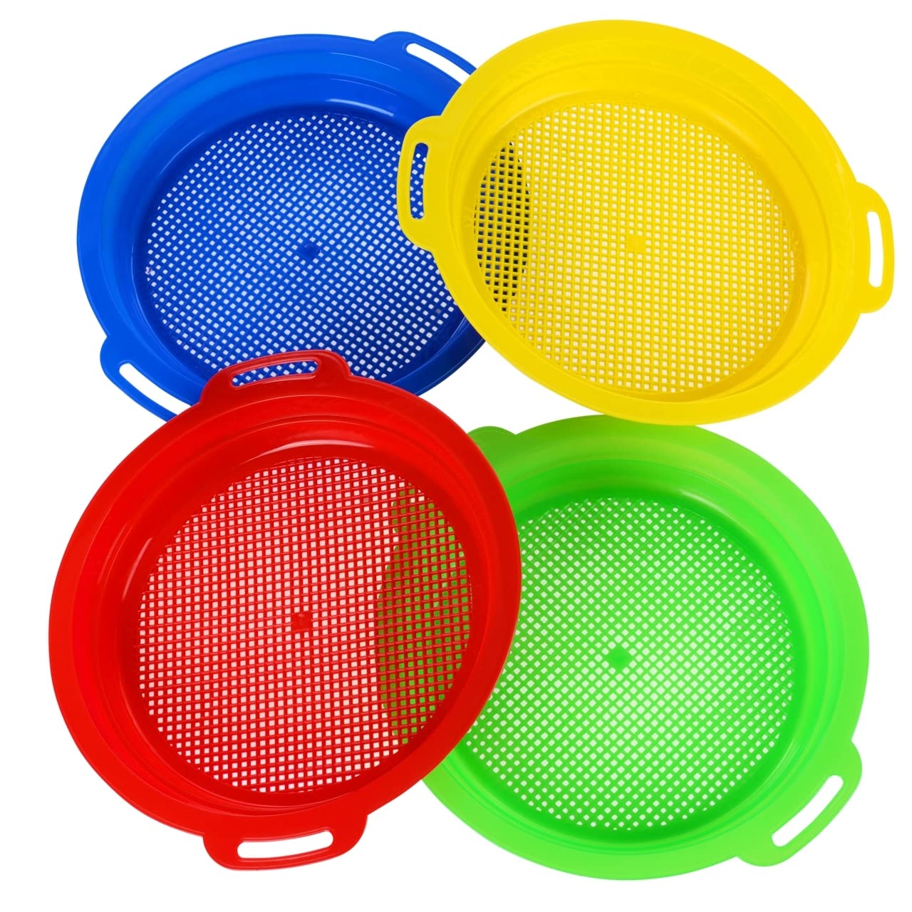 Hot 2 PCS Beach Mesh Shovel Sand Sifters with 2 PCS Mesh Beach Bag | Shark Tooth Sifter for Shell Collecting, Filter Sand Scooper Shells Tools for Boys and Girls