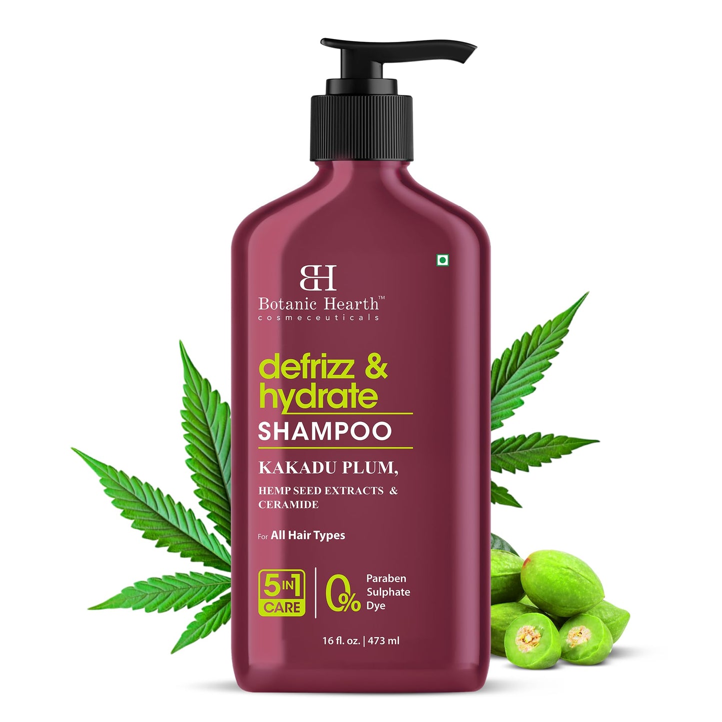 HotBotanic Hearth Tea Tree Shampoo, Vitamin C, Peppermint, Lavender and Rosemary Oil, Fights Dandruff and Dry Scalp, 16 fl oz