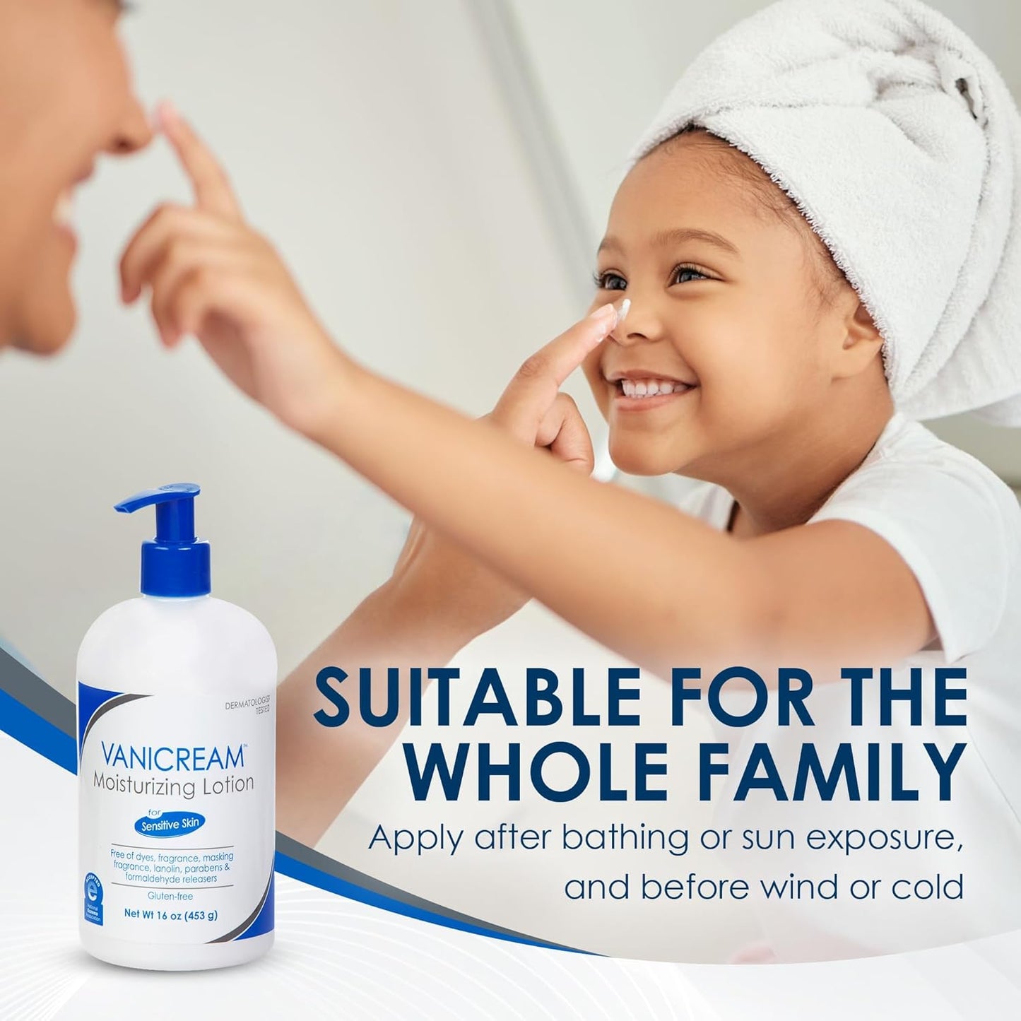 HotVanicream Moisturizing Lotion, Body and Face Moisturizer with Pump, 16 Oz, Formulated without Common Irritants for Sensitive Skin, Lightweight & Non-Greasy, Restore Moisture & Soothe Irritated Skin