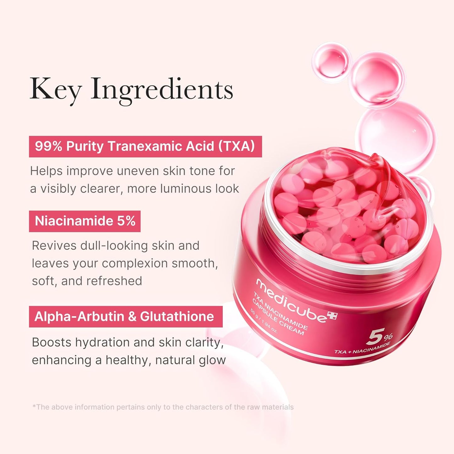 Hotmedicube Capsule Cream with TXA + Niacinamide | Dual Radiance Moisturizer Ideal for Use After Spot Care, Uneven Skin Tone & Texture & Hydration | 99% Pure Tranexamic Acid | Korean Skincare, 1.94 oz