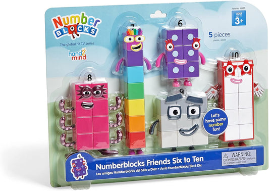 Hothand2mind Numberblocks Friends Six to Ten Figures – Official Licensed Character Action Figure Set, Numbers and Counting Figurines, Pretend Play Toys, for Kids Ages 3, 4, 5, 6, 7