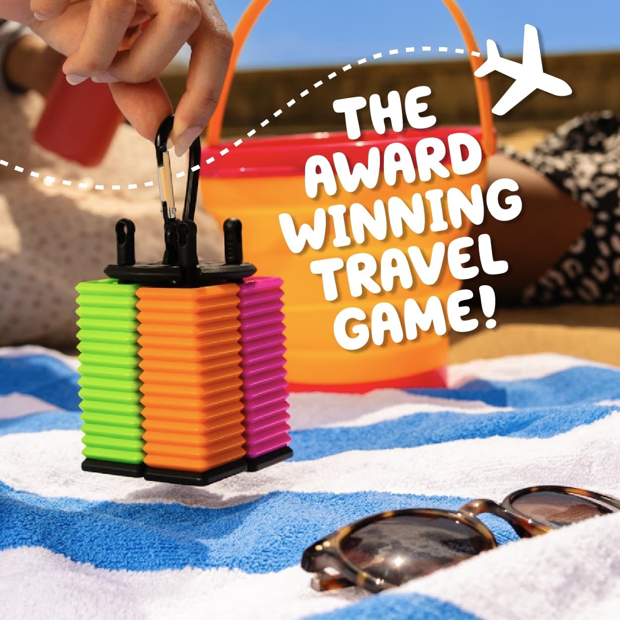 HotBig Potato Games OK Play Waterproof Travel Tile Game for Kids and Adults | Get 5 in a Row to Win, Learn in 10 Seconds, Waterproof Game, Clips to Your Bag, 2-4 Players, Pool and Beach Fun
