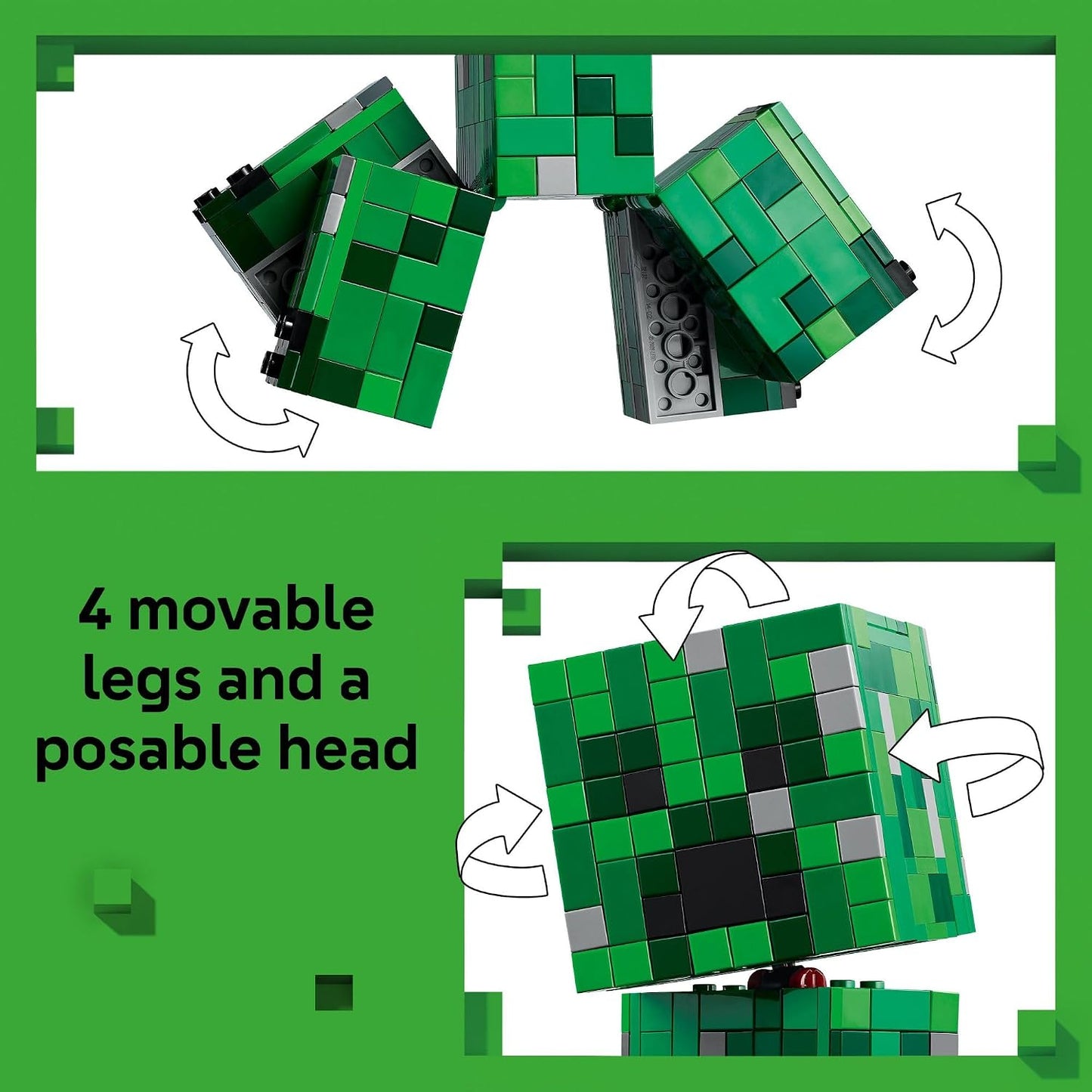 HotLEGO Minecraft The Creeper Kids Building Toy - Minecraft Toy for Boys & Girls, Ages 10+ - Room Decor for Gamers w/ 1st Version Creeper Minifigure - Gift for Birthdays - 21276