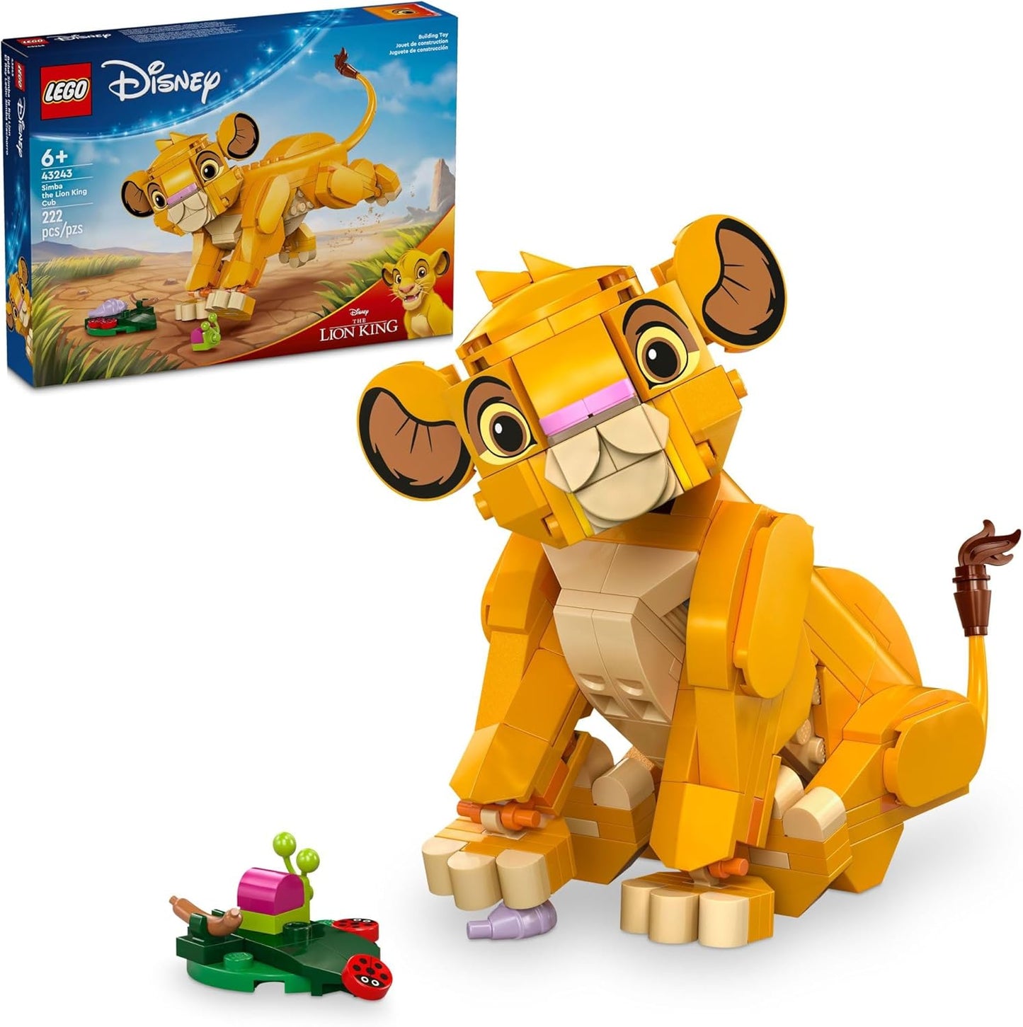Hot LEGO Disney Simba The Lion King Cub Building Toy - Collectible Play & Display Set - 6 Year Old Girl & Boy Birthday Gift - Detailed Model of Disney Simba - 43243