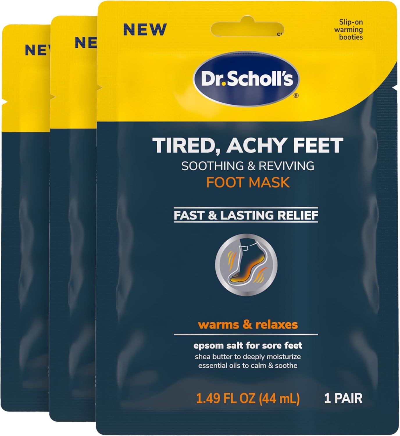HotDr. Scholl's® Tired, Achy Feet Soothing & Reviving Foot Mask, 3 Pair, Warming Booties