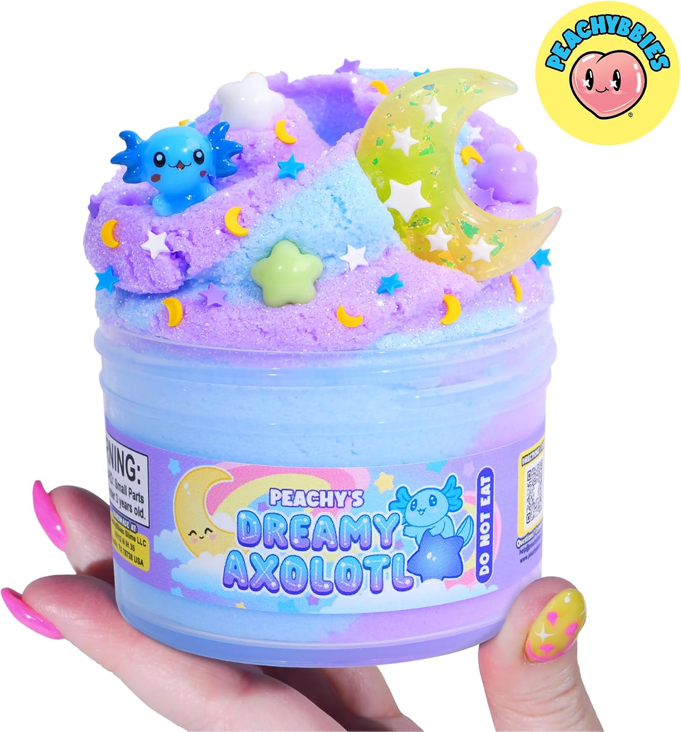 Hot Peachybbies Dreamy Axolotl Cloud Slime - Made in USA Premium, 100% Authentic, 7 oz., Scented for Kids, ASMR, Axolotl Gifts, Slime Charms, Fidget Toys