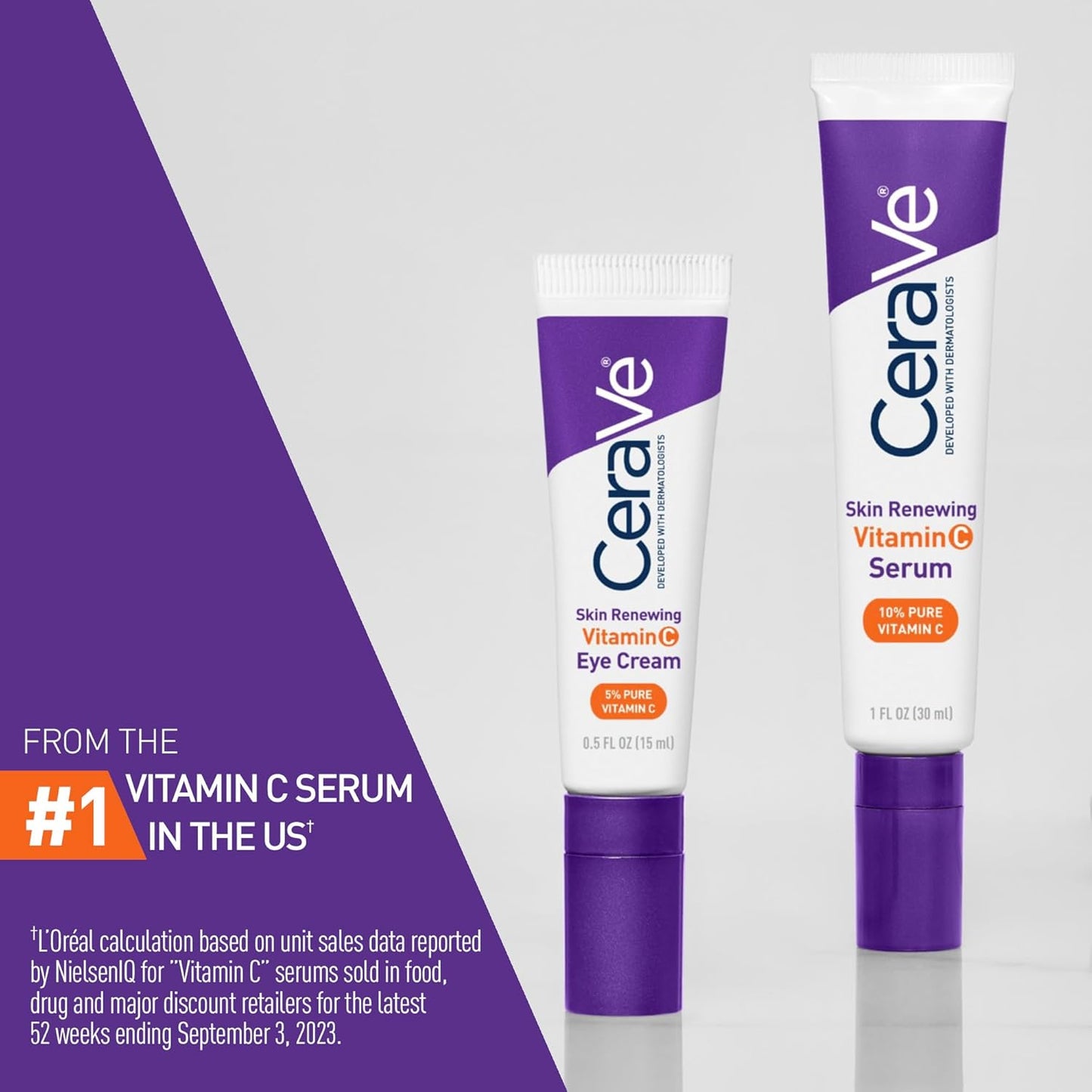 HotCeraVe Skin Renewing Vitamin C Eye Cream, Vitamin C, Hyaluronic Acid, Ceramides & Caffeine, Under Eye Cream For Dark Circles and Puffiness, Fragrance Free & Ophthalmologist Tested, 0.5 Fl. Oz