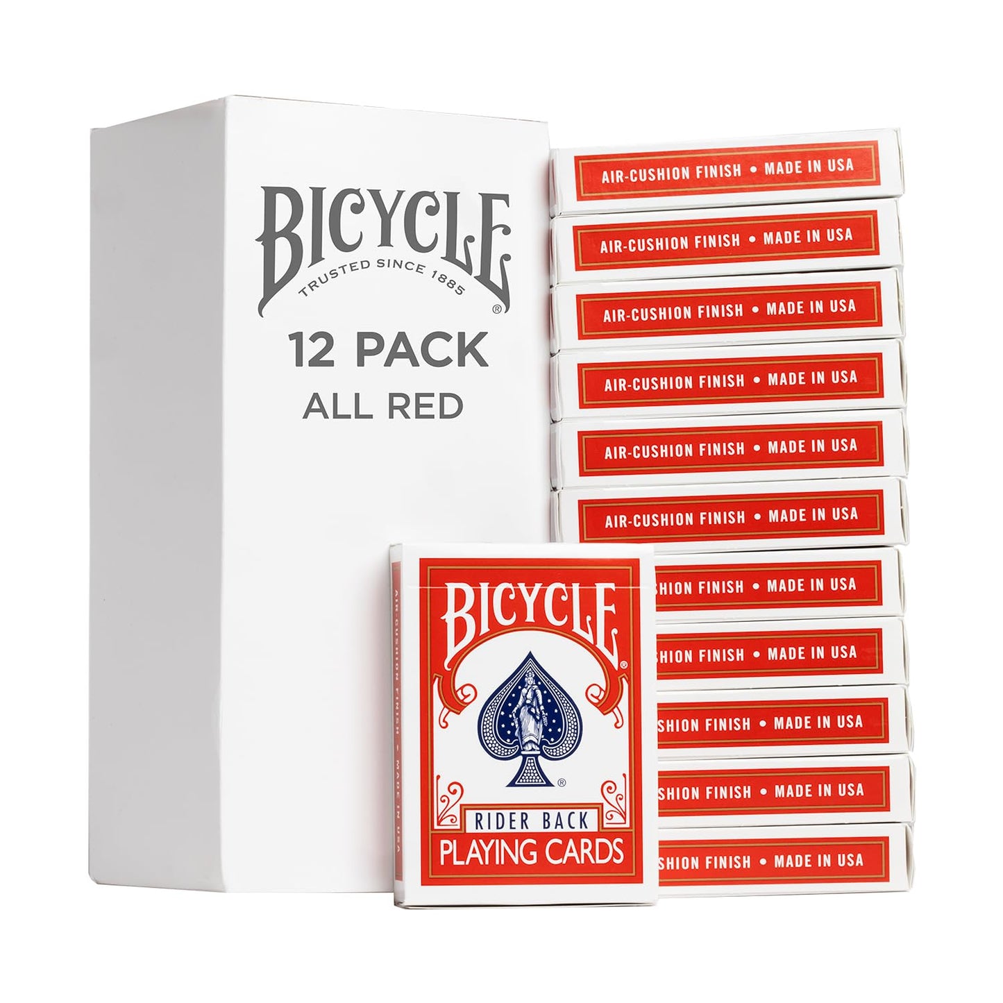 HotBicycle Waterproof Playing Cards Red Plastic Deck Pool Beach | 100% waterproof and washable, Modern Cupid Back design, Protective clamshell case included, Durable yet flexible