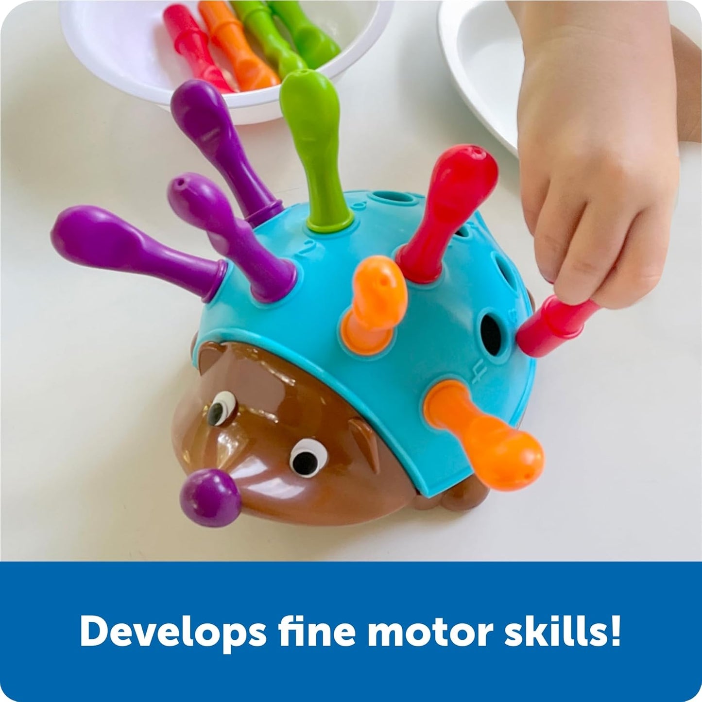 HotLearning Resources Spike The Fine Motor Hedgehog - Toddler Montessori Toys, Stacking Shape, Gifts For Boys And Girls, Sorting And Matching Skill Activities, Educational Games, Kindergarten