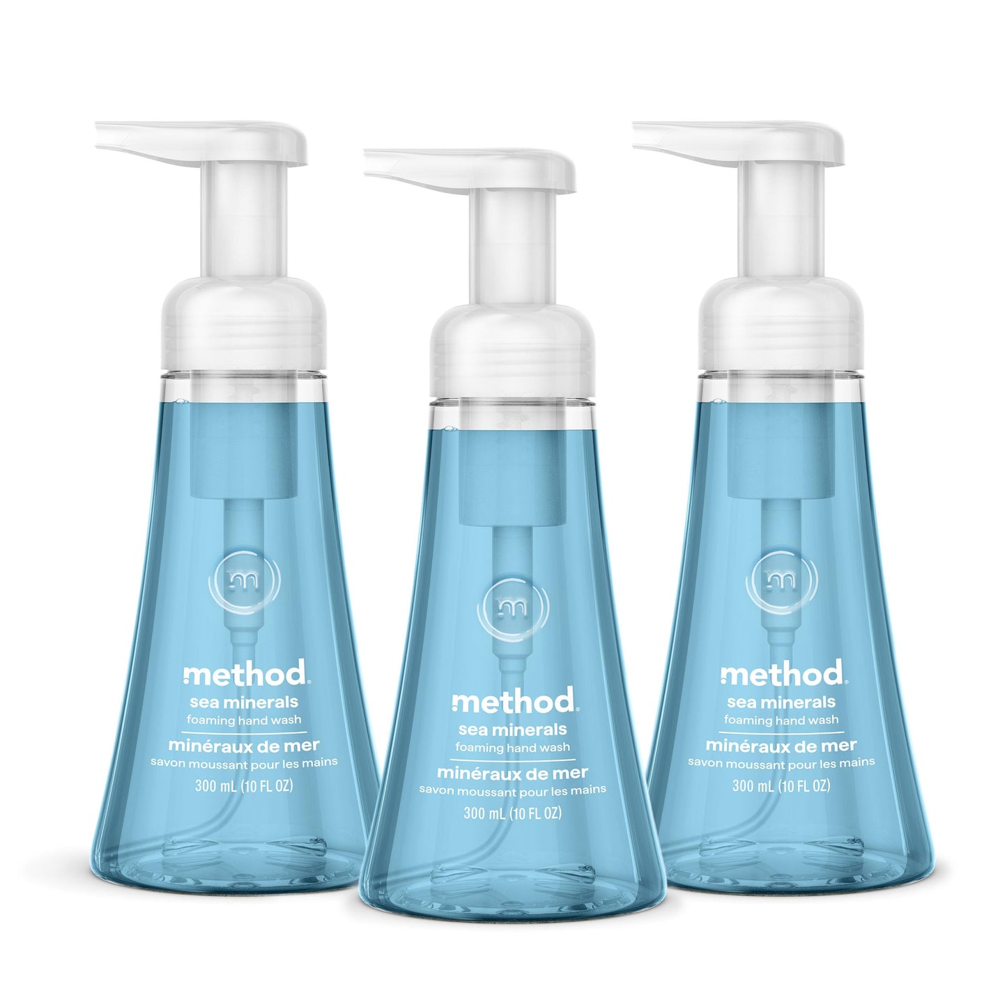 Hotmethod Foaming Hand Wash, Sea Minerals - Leaves Hands Feeling Soft & Clean, for Bathroom & Kitchen, Marine & Lemon Notes, 10 fl oz, 3 pack