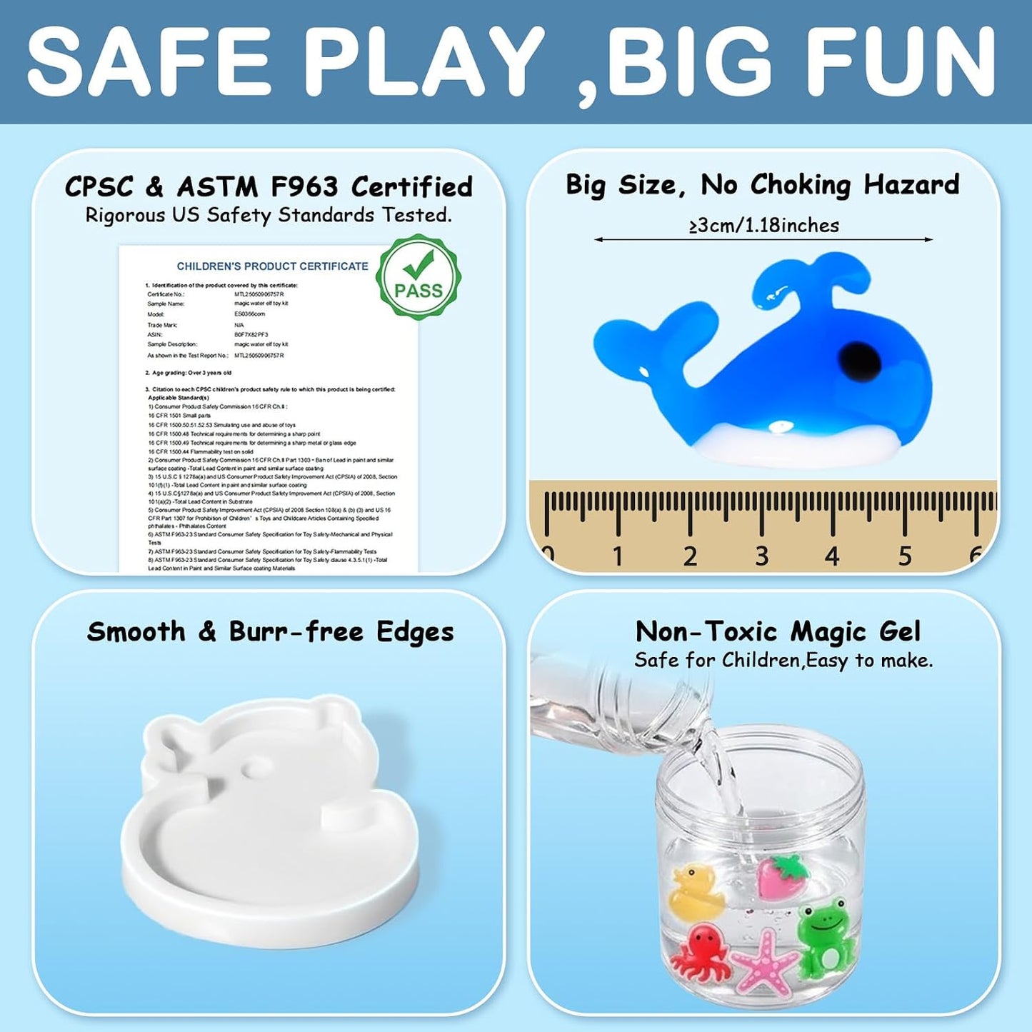 Hot EggSun Magic Water Elf Toy for Kids,Aqua Fairy Water Gel Kit,20 Colors Squishy Maker Set,20 Shape Molds,Fun DIY Art & Craft Toy Creation Kit for Children,Birthday Party Gifts for Girls and Boys