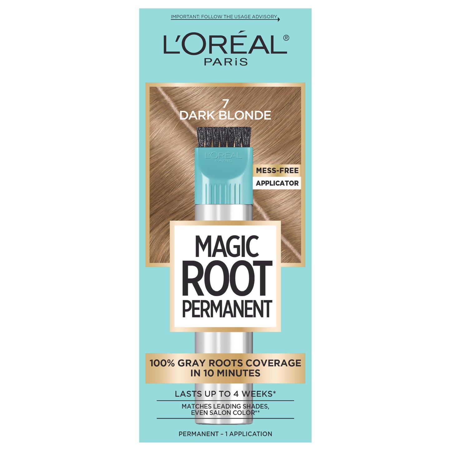 HotL'Oreal Paris Magic Root Permanent Hair Color Kit, 100% Gray Hair Coverage In Just 10 Minutes, Precision Brush Applicator for Seamless Application, 4 Dark Brown (2 Count)